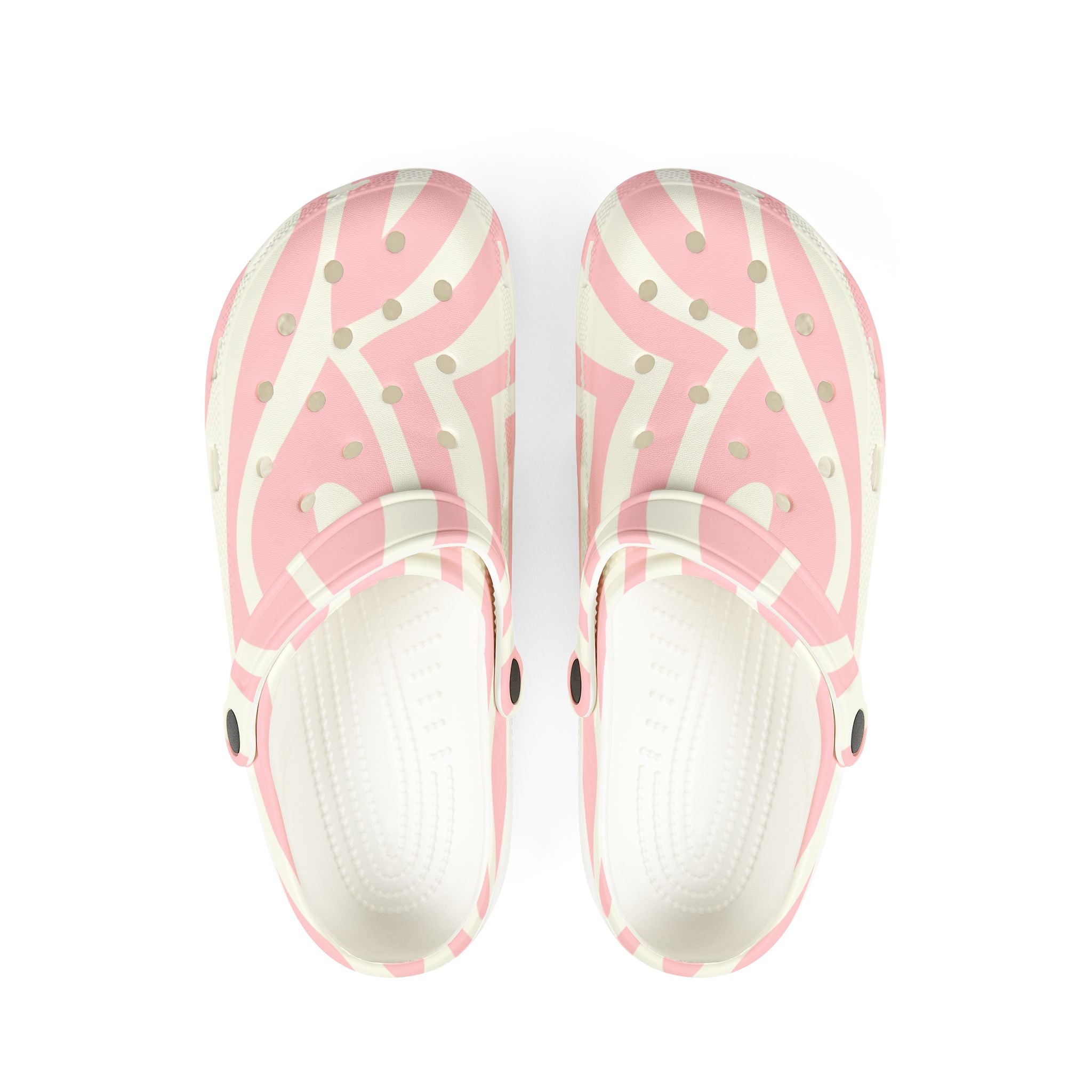 Melting Zebra Stripes Pink and Off White EVA Foam Rubber Shoes (AOP), Artsulli - Art is Long, Life is Short, Shoes, Size, US 6 (Women's), Color, White, , , 71635884436183