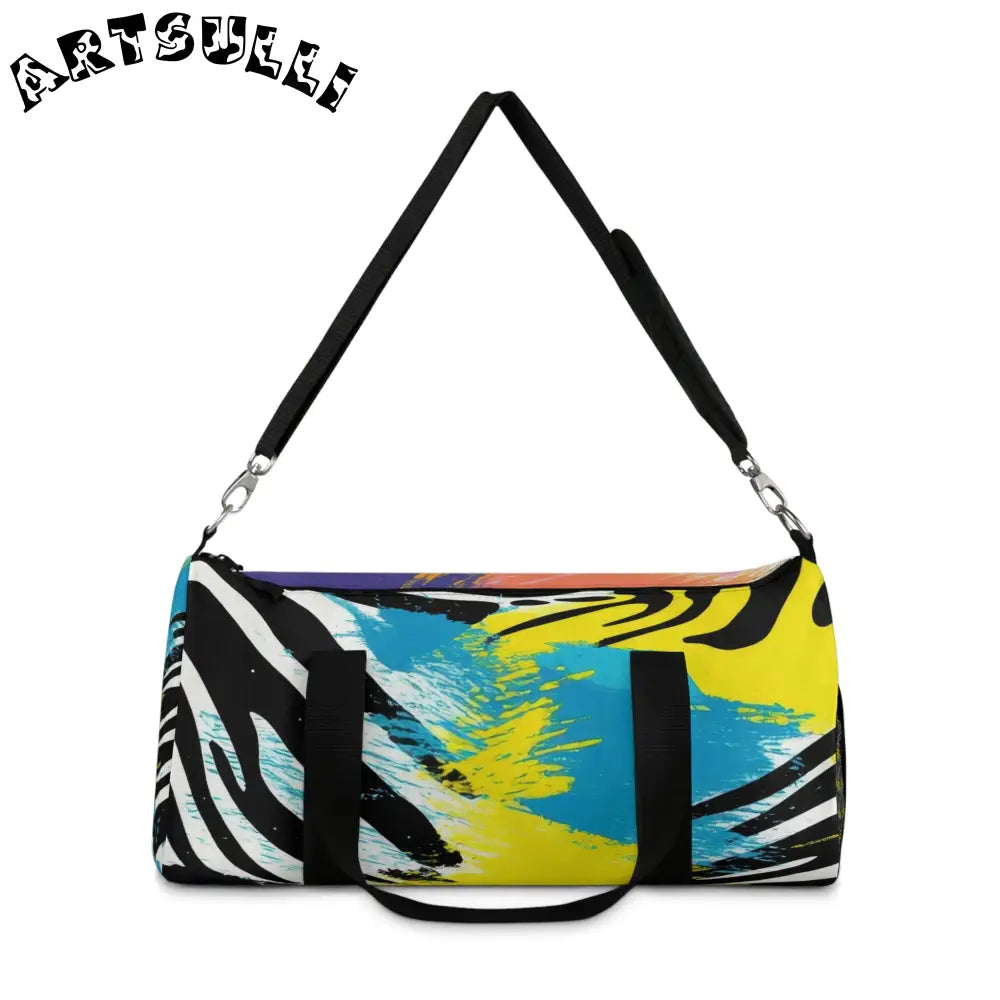 JAKKOUTTHEBXX Durable Brushstroke and Stripes Duffel Bag 2025