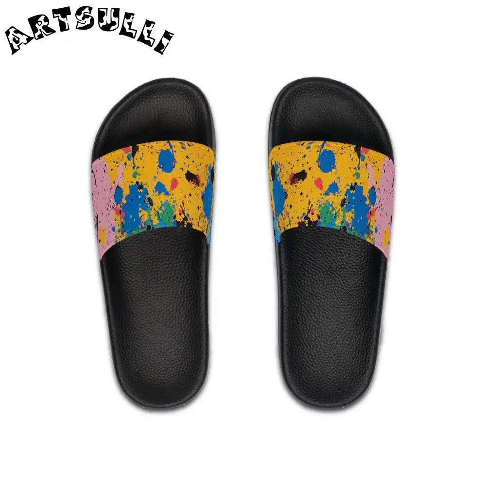 JAKKOUTTHEBXX The Colors Of Paint Splatter Multi-Color Men’s Slide