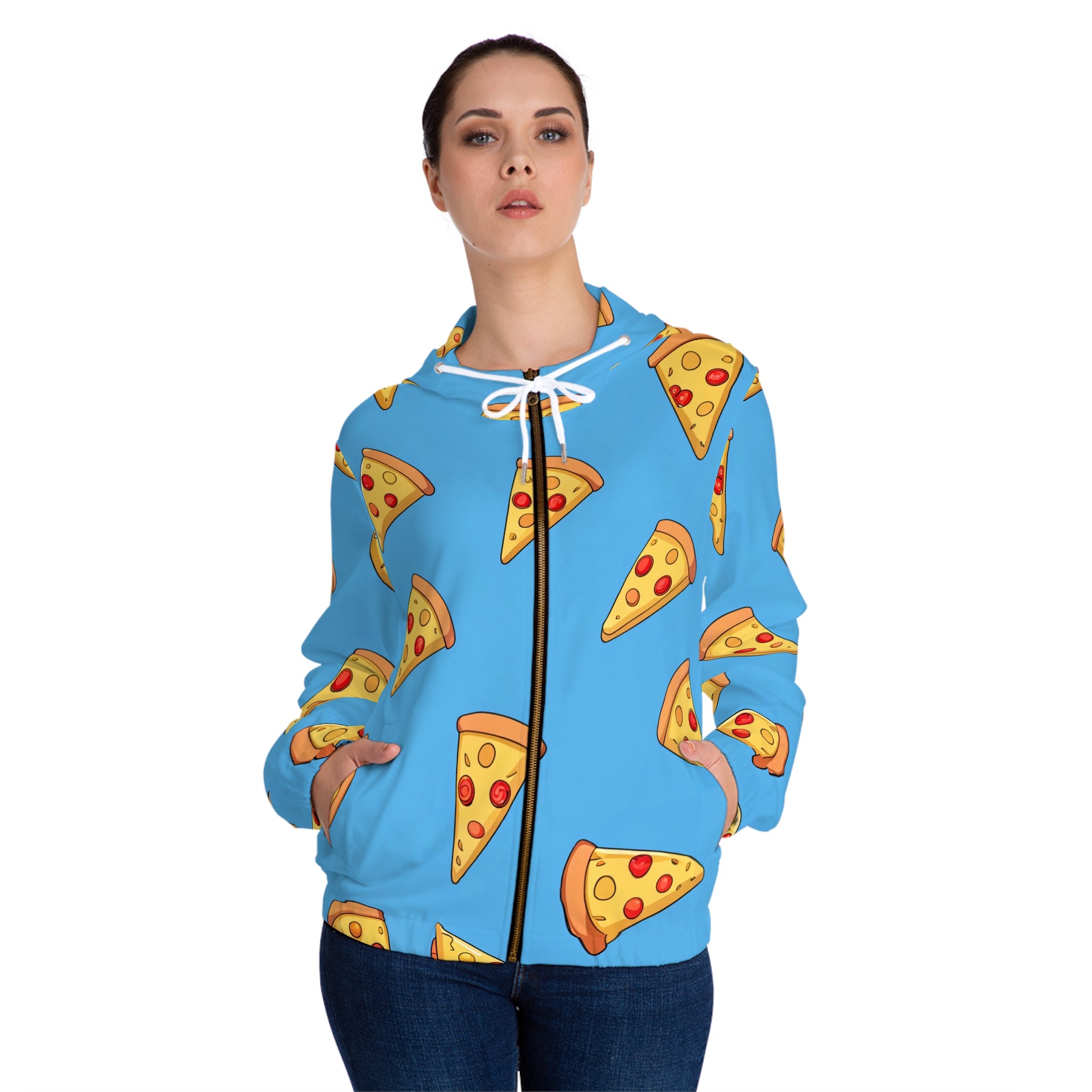 Blue Pizza Dreamscape Women’s Full-Zip Hoodie (AOP), Artsulli - Art is Long, Life is Short, All Over Prints, , , , , , , 