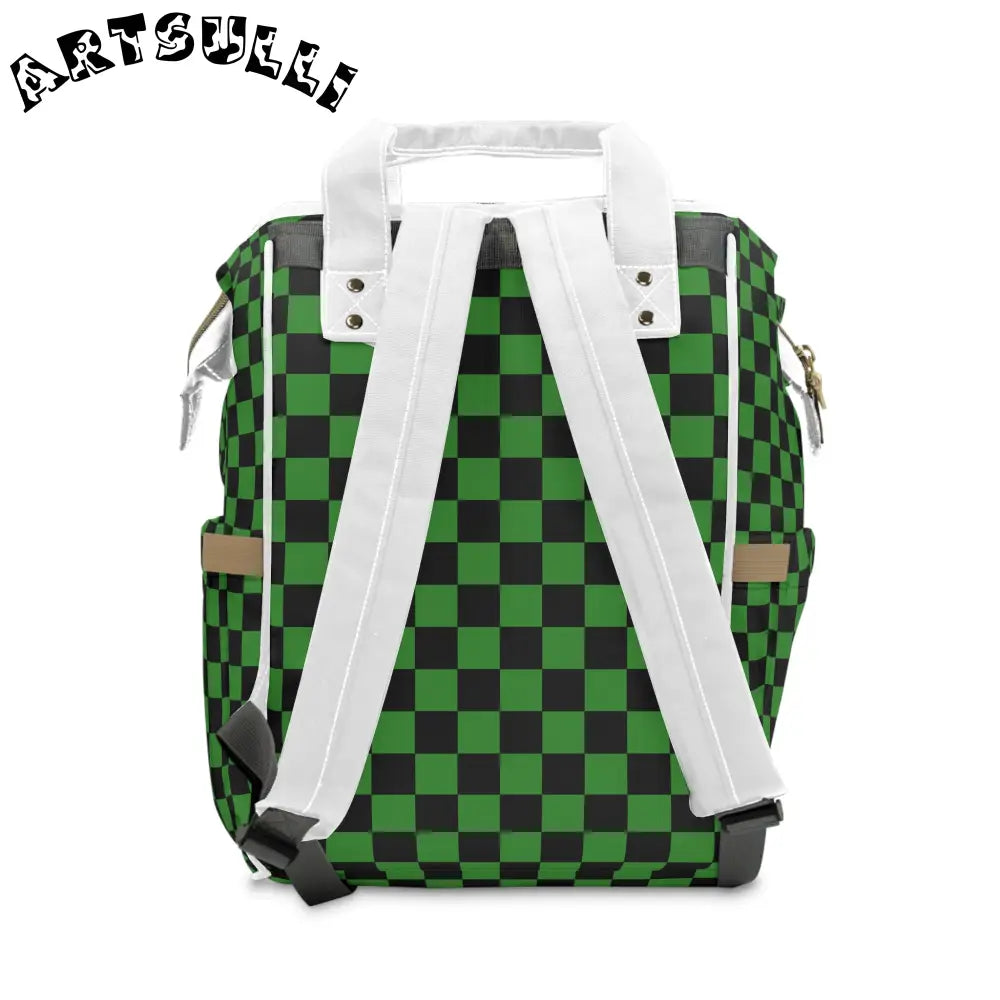 JAKKOUTTHEBXX Checkerboard Green and Black Multifunctional Diaper
