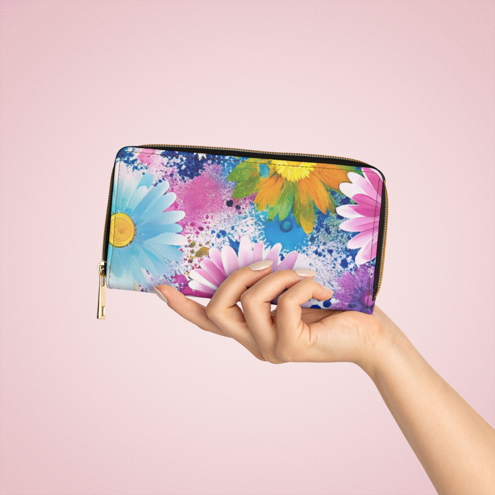 Magical Flower Explosion Multi-Color Zipper Wallet, Artsulli - Art is Long, Life is Short, Accessories, , , , , , , 
