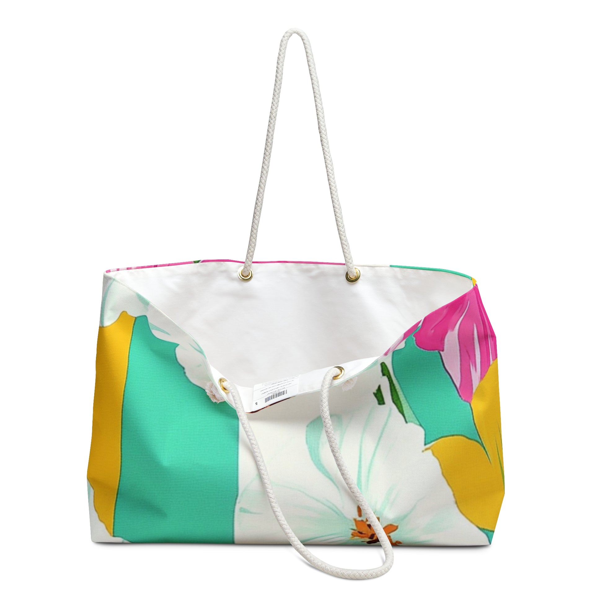 Pastel x Floral x Stripes Multi-Color Weekender Bag, Artsulli - Art is Long, Life is Short, Bags, , , , , , , 