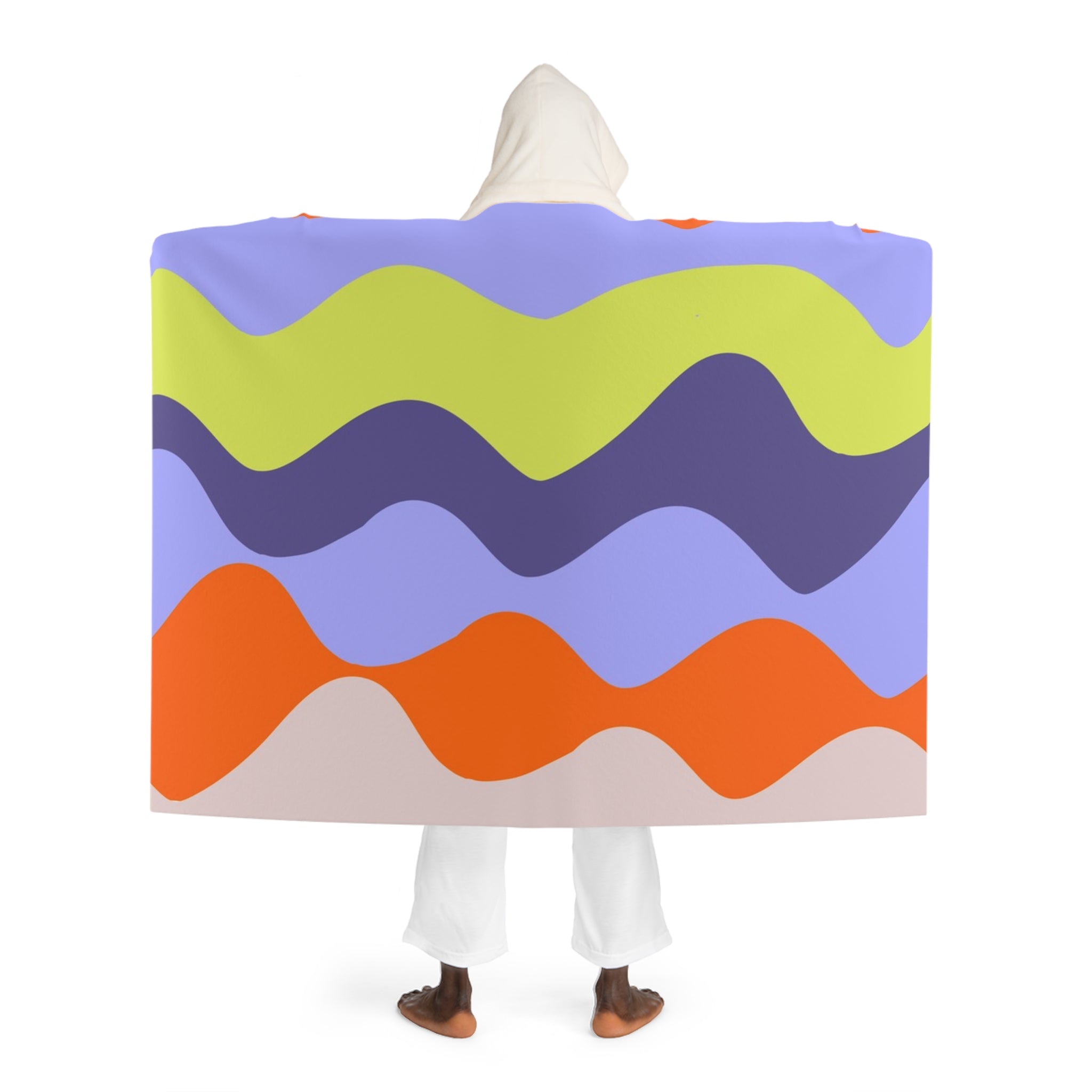 Waves Red and Blue Hooded Sherpa Fleece Blanket, Artsulli - Art is Long, Life is Short, All Over Prints, , , , , , , 