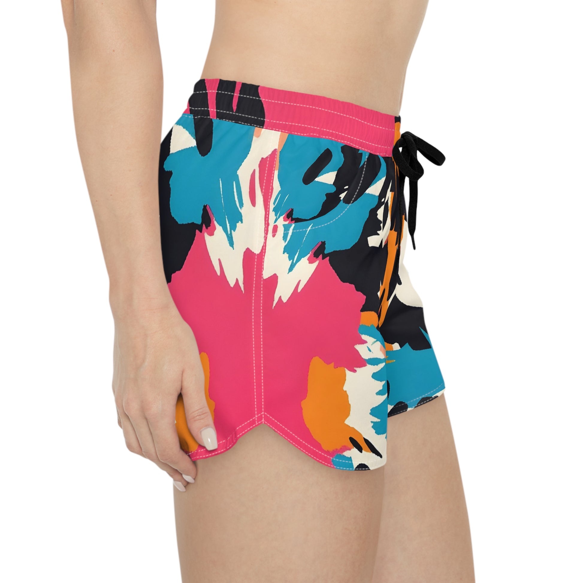 Wild Brush Strokes x Animal Print Multi-Color Women's Casual Shorts (AOP), Artsulli - Art is Long, Life is Short, All Over Prints, , , , , , , 