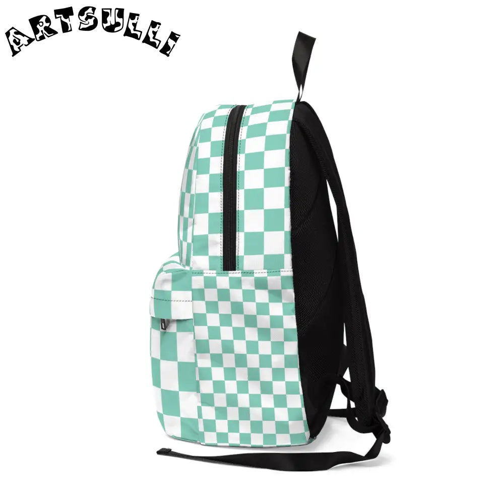 JAKKOUTTHEBXX Checkerboard Light Green Unisex Classic Backpack