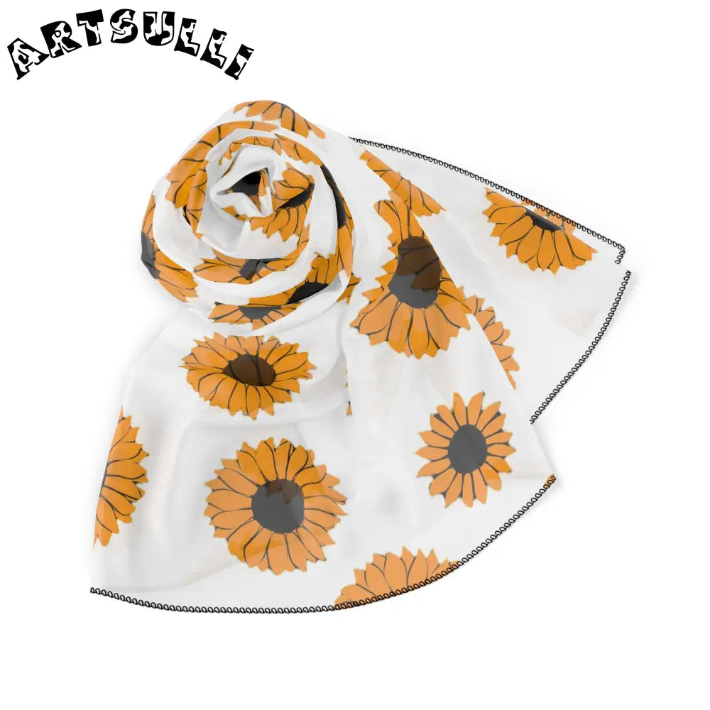 JAKKOUTTHEBXX Sunflowers Poly Scarf JAKKOUTTHEBXX Artsulli - Art