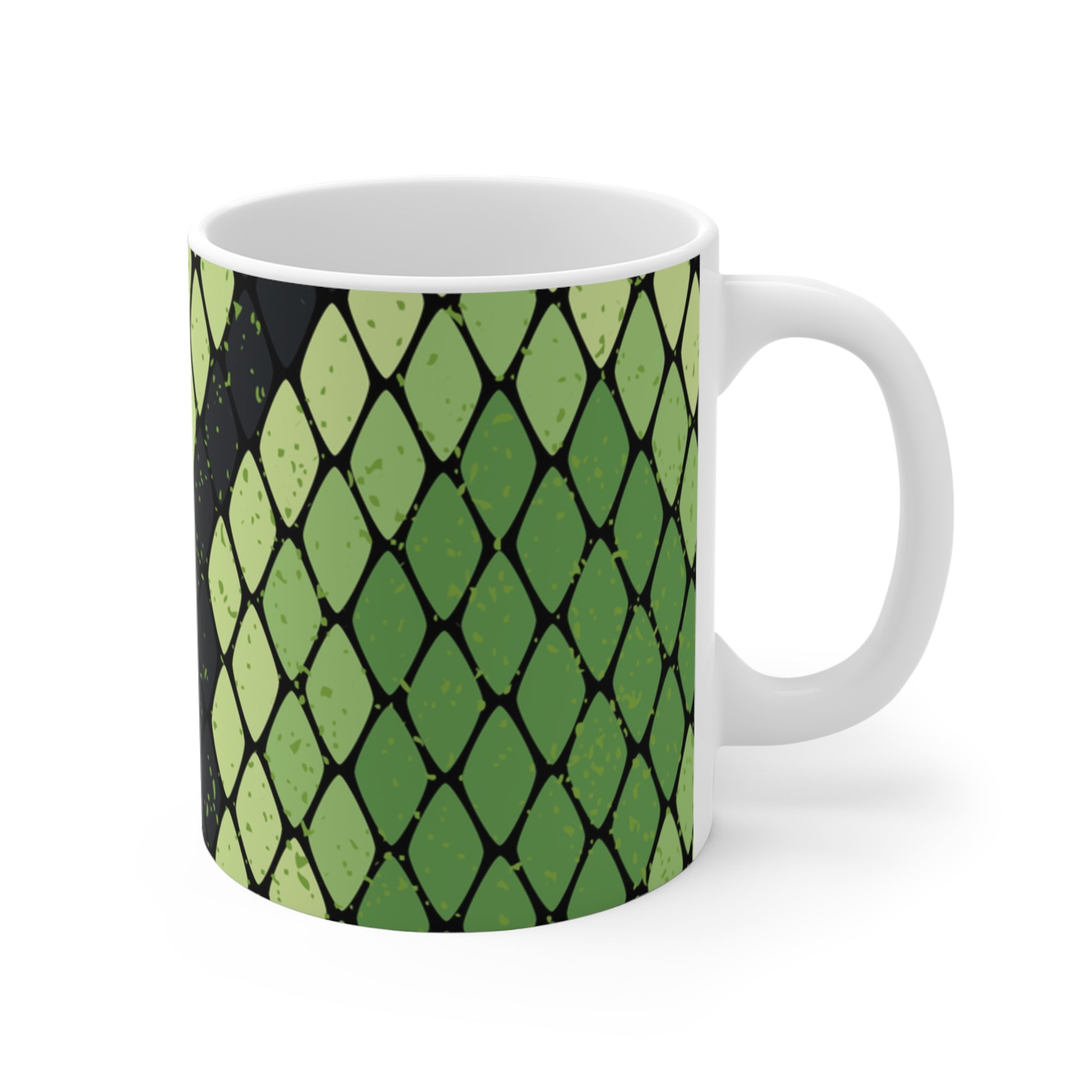Snake Skin Green and Black Mug 11oz, Artsulli - Art is Long, Life is Short, Mug, , , , , , , 