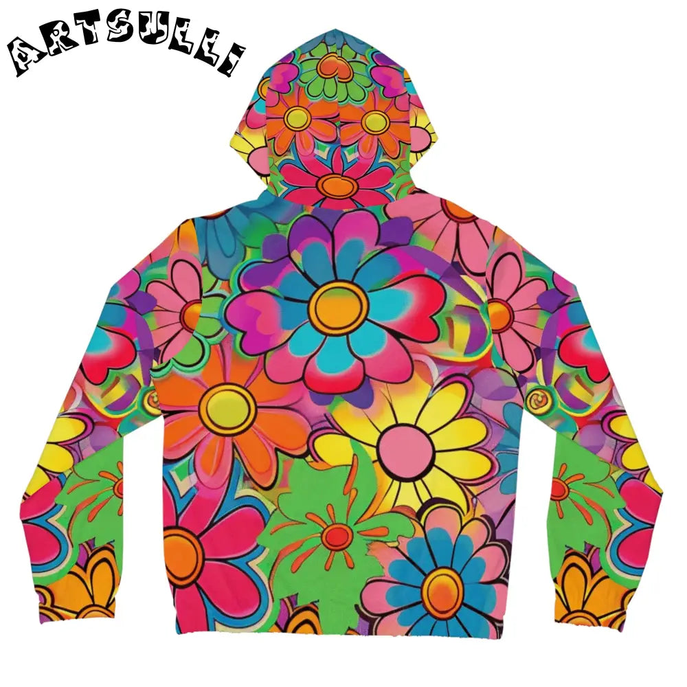 JAKKOUTTHEBXX Chromatic Daisy Dream Women’s Full-Zip Hoodie (AOP)