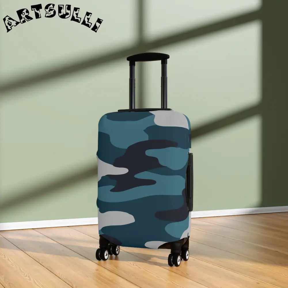 JAKKOUTTHEBXX Blue Camouflage Luggage Cover JAKKOUTTHEBXX Artsulli
