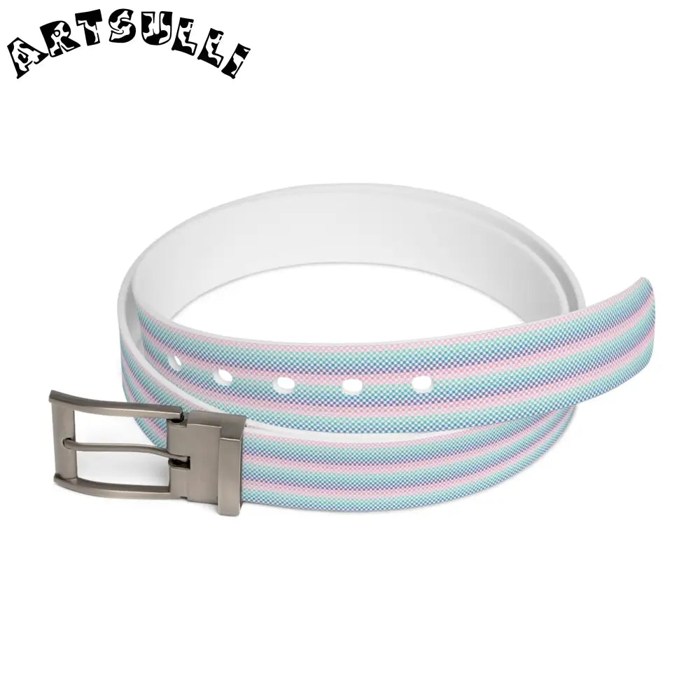 JAKKOUTTHEBXX Vaporwave Rainbow Checkerboard Multi-Color Belt