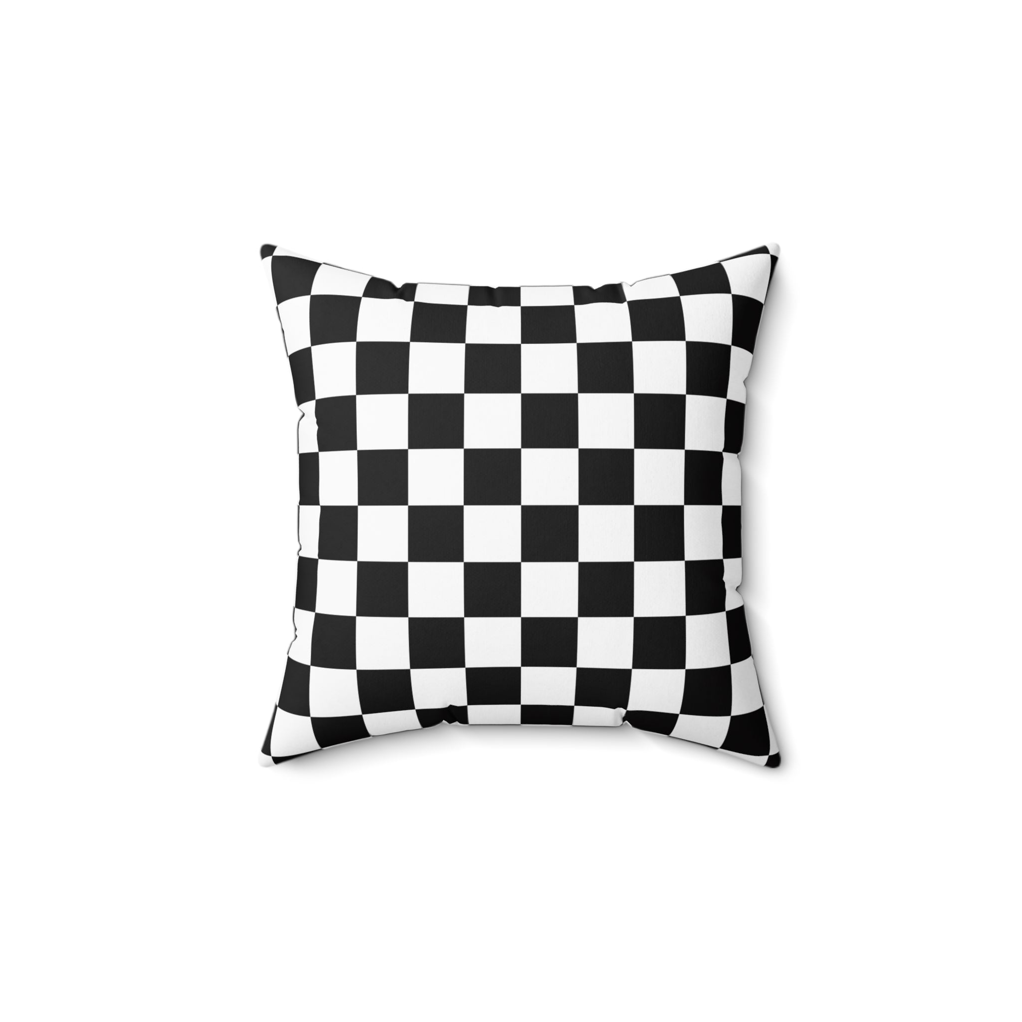 Checkerboard Black and White Spun Polyester Square Pillow, Artsulli - Art is Long, Life is Short, Home Decor, Size, 14" × 14", , , , , 24576958683028