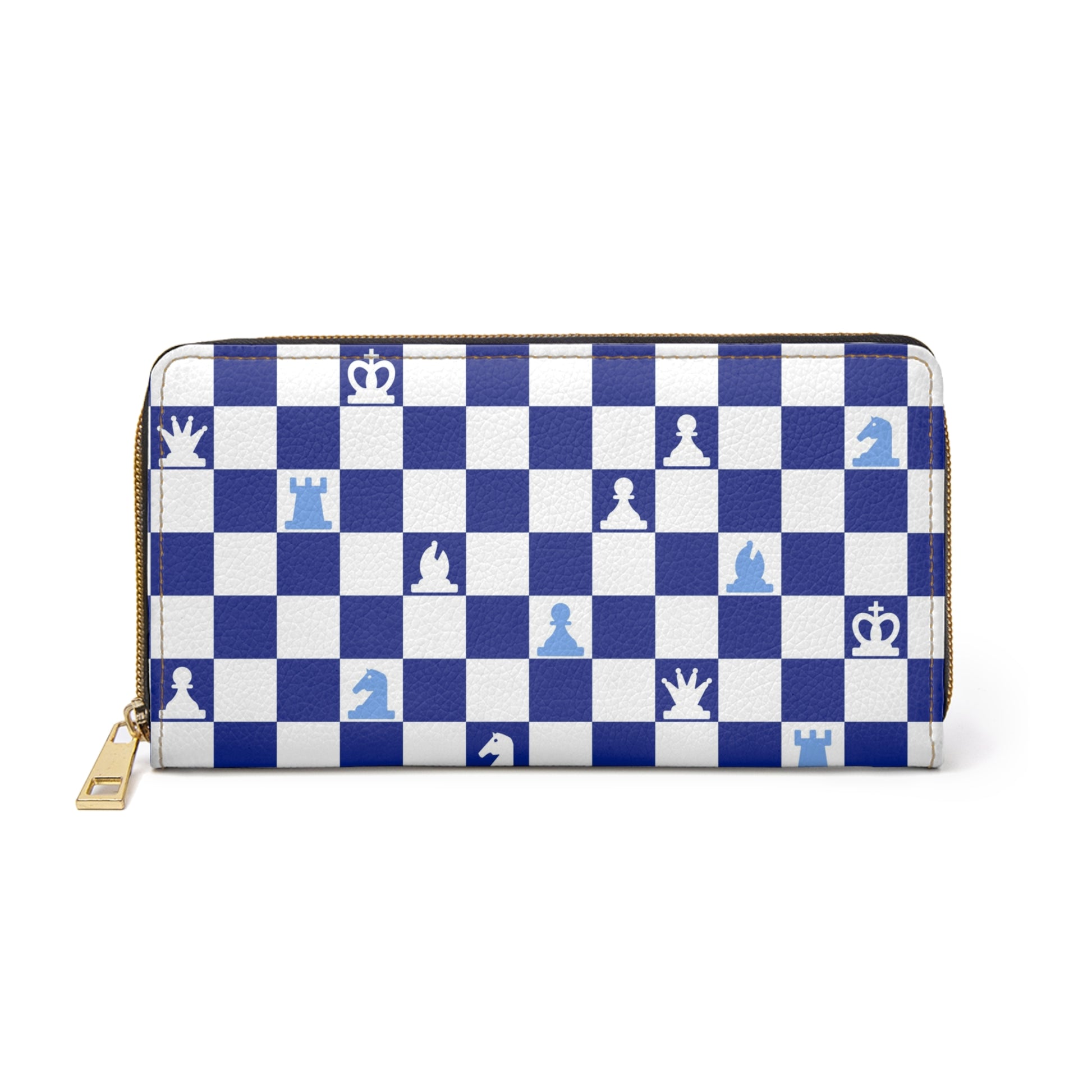 Chessboard II Navy Blue Zipper Wallet, Artsulli - Art is Long, Life is Short, Accessories, Size, One size, Color, White, , , 20681575633971395621