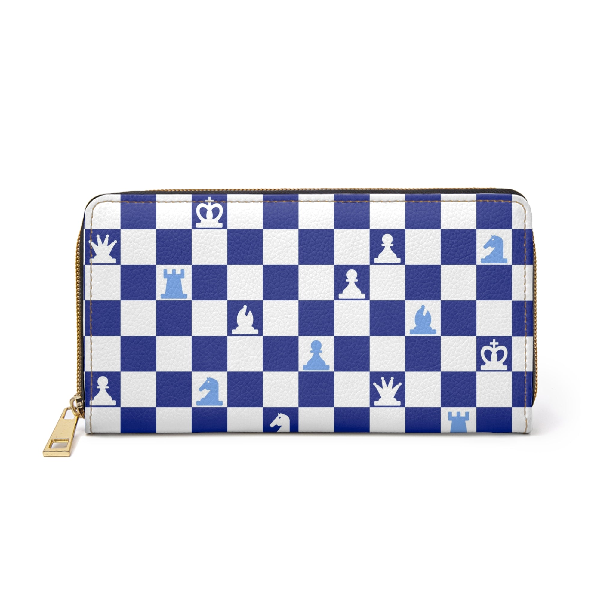 Chessboard II Navy Blue Zipper Wallet, Artsulli - Art is Long, Life is Short, Accessories, Size, One size, Color, White, , , 20681575633971395621