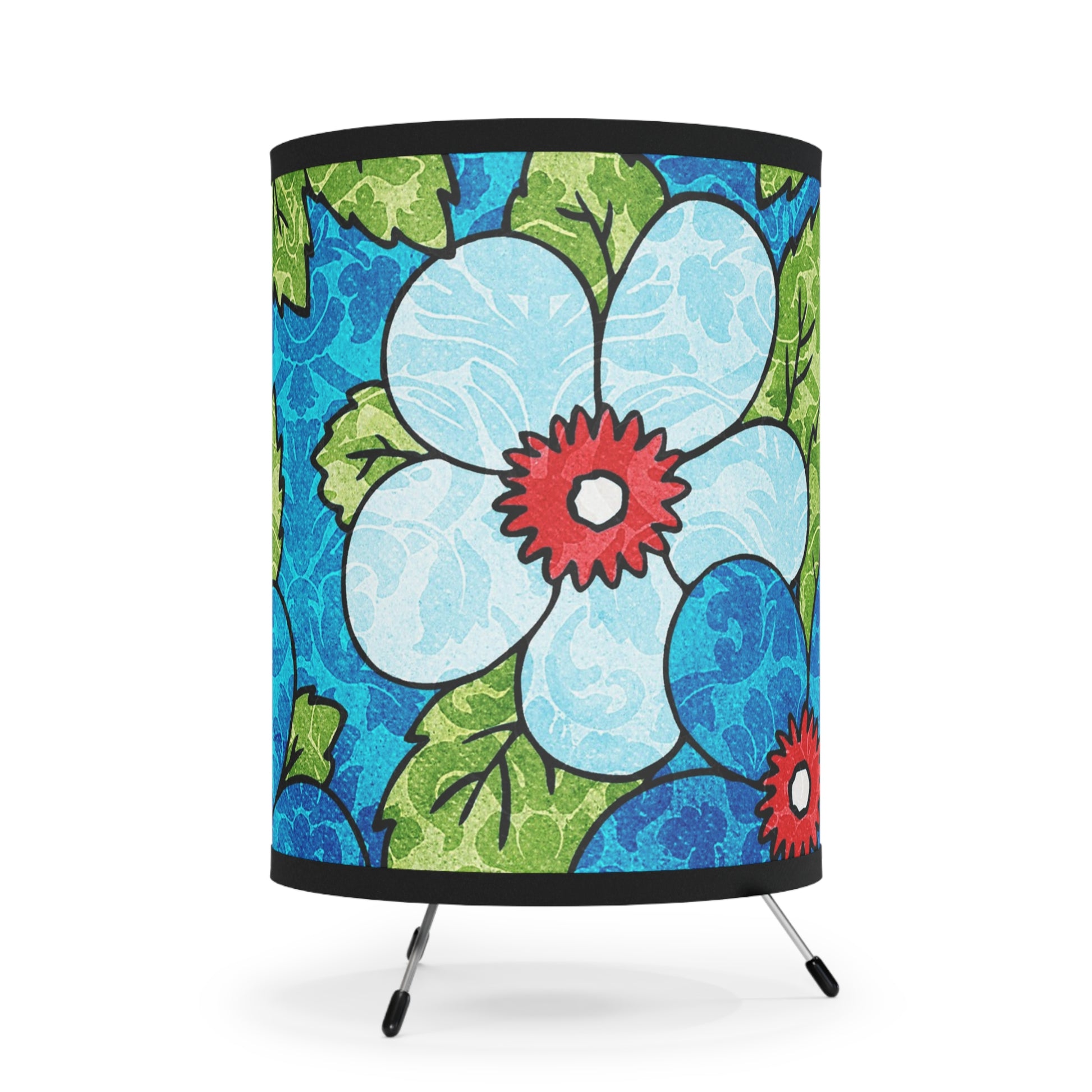 Blue Orange Groovy Tripod Lamp with High-Res Printed Shade, US\CA plug, Artsulli - Art is Long, Life is Short, Home Decor, , , , , , , 