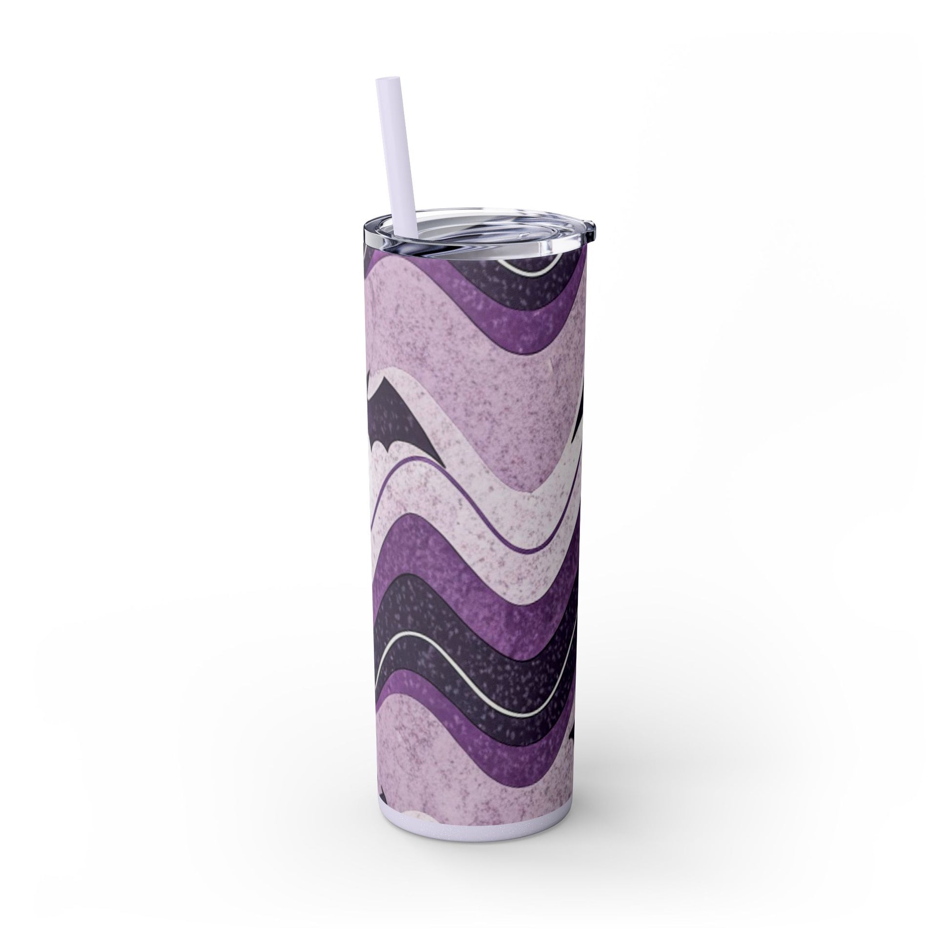 Bat Wave Skinny Tumbler with Straw, 20oz, Artsulli - Art is Long, Life is Short, Mug, , , , , , , 