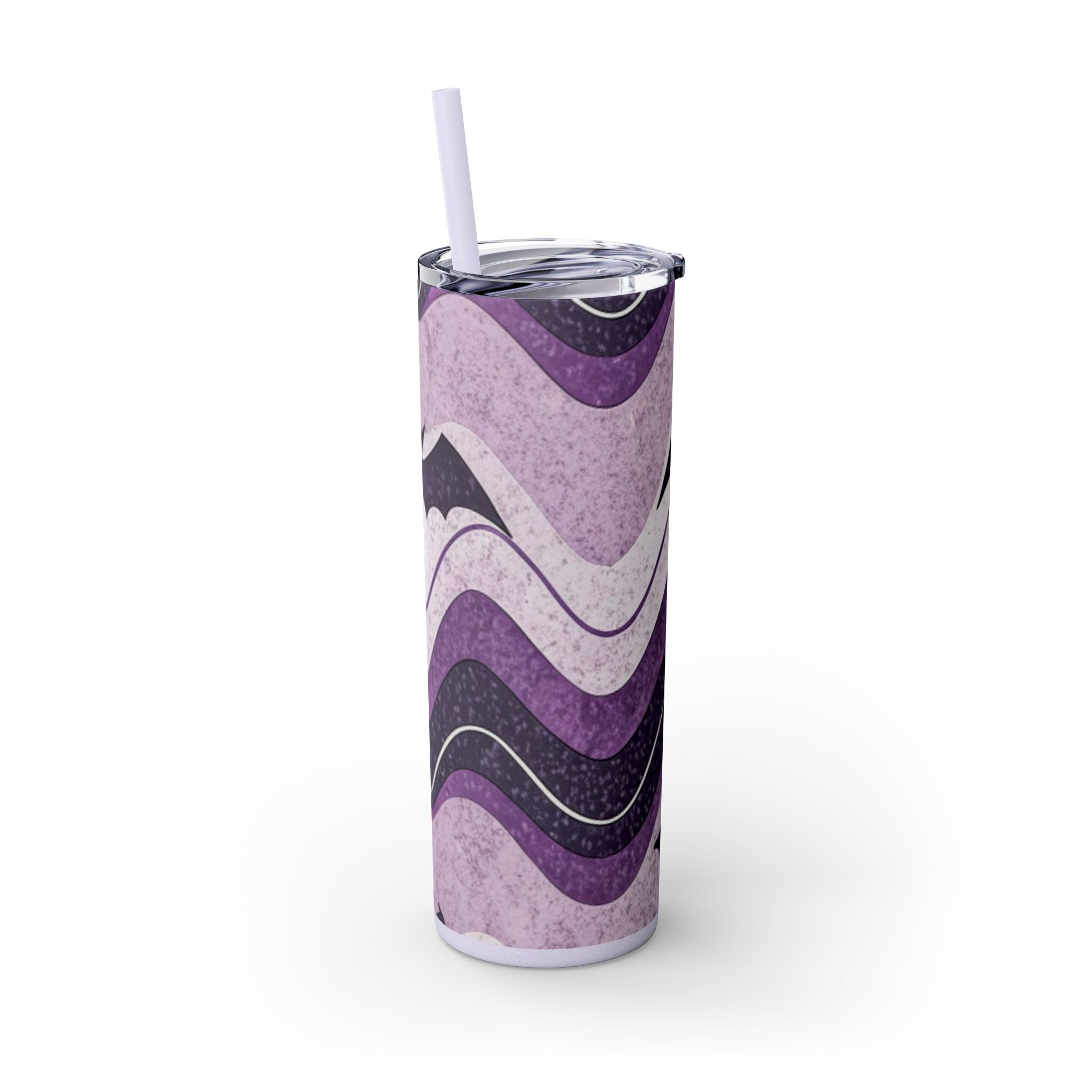 Bat Wave Skinny Tumbler with Straw, 20oz, Artsulli - Art is Long, Life is Short, Mug, , , , , , , 
