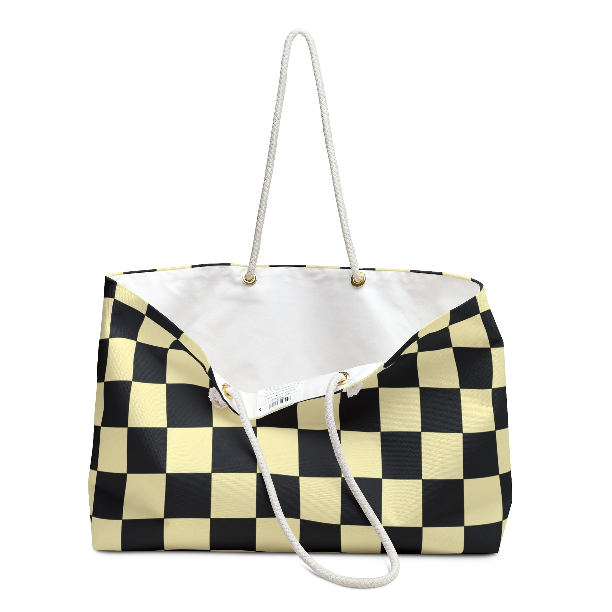 Checkerboard Black and Yellow Weekender Bag, Artsulli - Art is Long, Life is Short, Bags, , , , , , , 