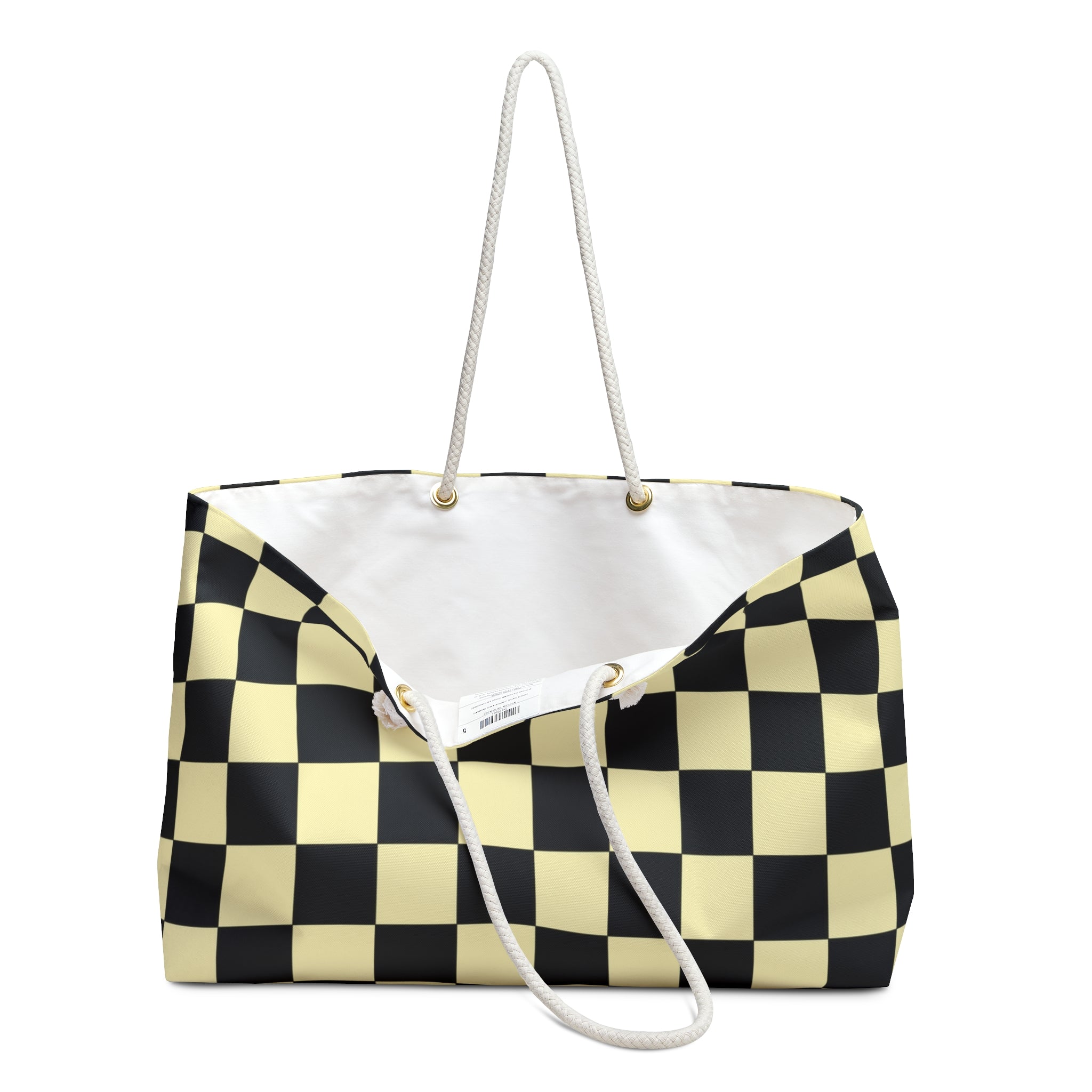 Checkerboard Black and Yellow Weekender Bag, Artsulli - Art is Long, Life is Short, Bags, , , , , , , 
