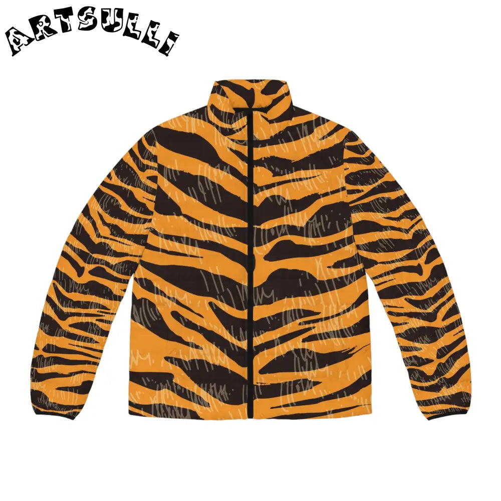 JAKKOUTTHEBXX Tiger Scratches Orange & Black Men’s Puffer Jacket