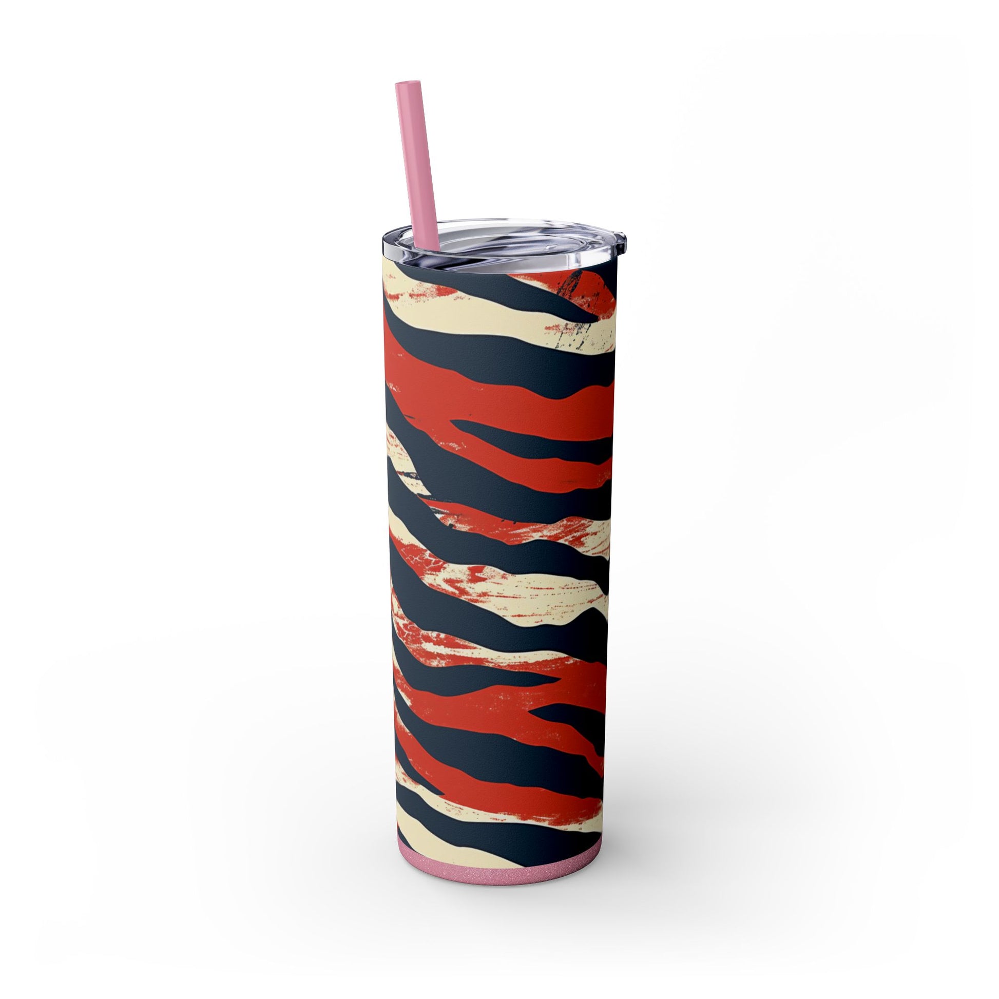 Capricious Tiger Wave Skinny Tumbler with Straw, 20oz, Artsulli - Art is Long, Life is Short, Mug, , , , , , , 