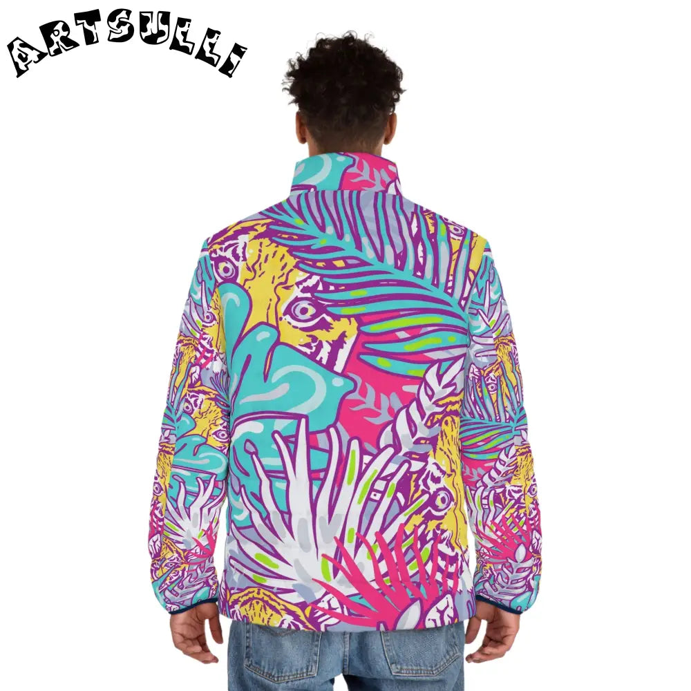 JAKKOUTTHEBXX Tropical Jungle Tigers Torquise and Purple Men’s