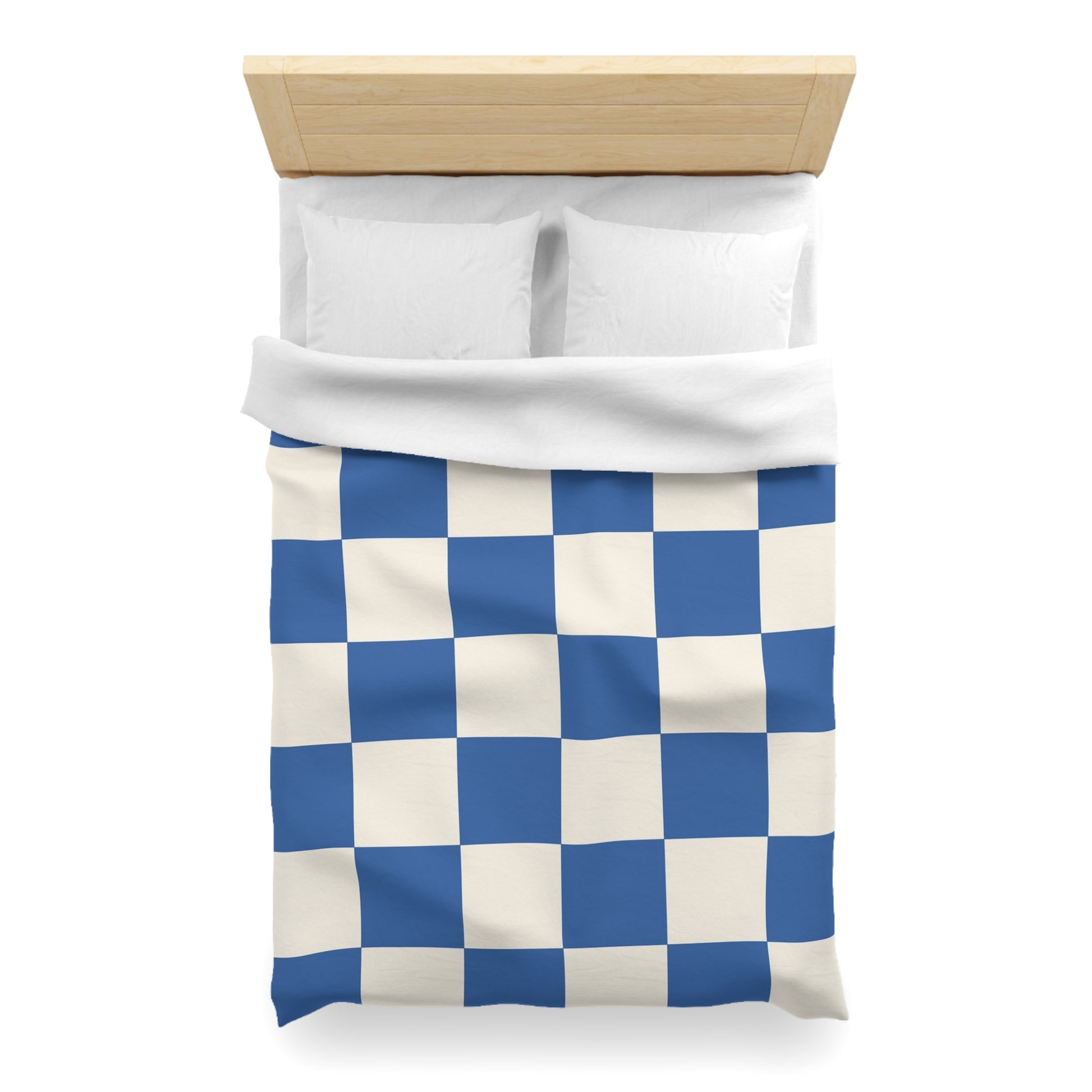 Checkerboard Blue Microfiber Duvet Cover, Artsulli - Art is Long, Life is Short, Home Decor, , , , , , , 