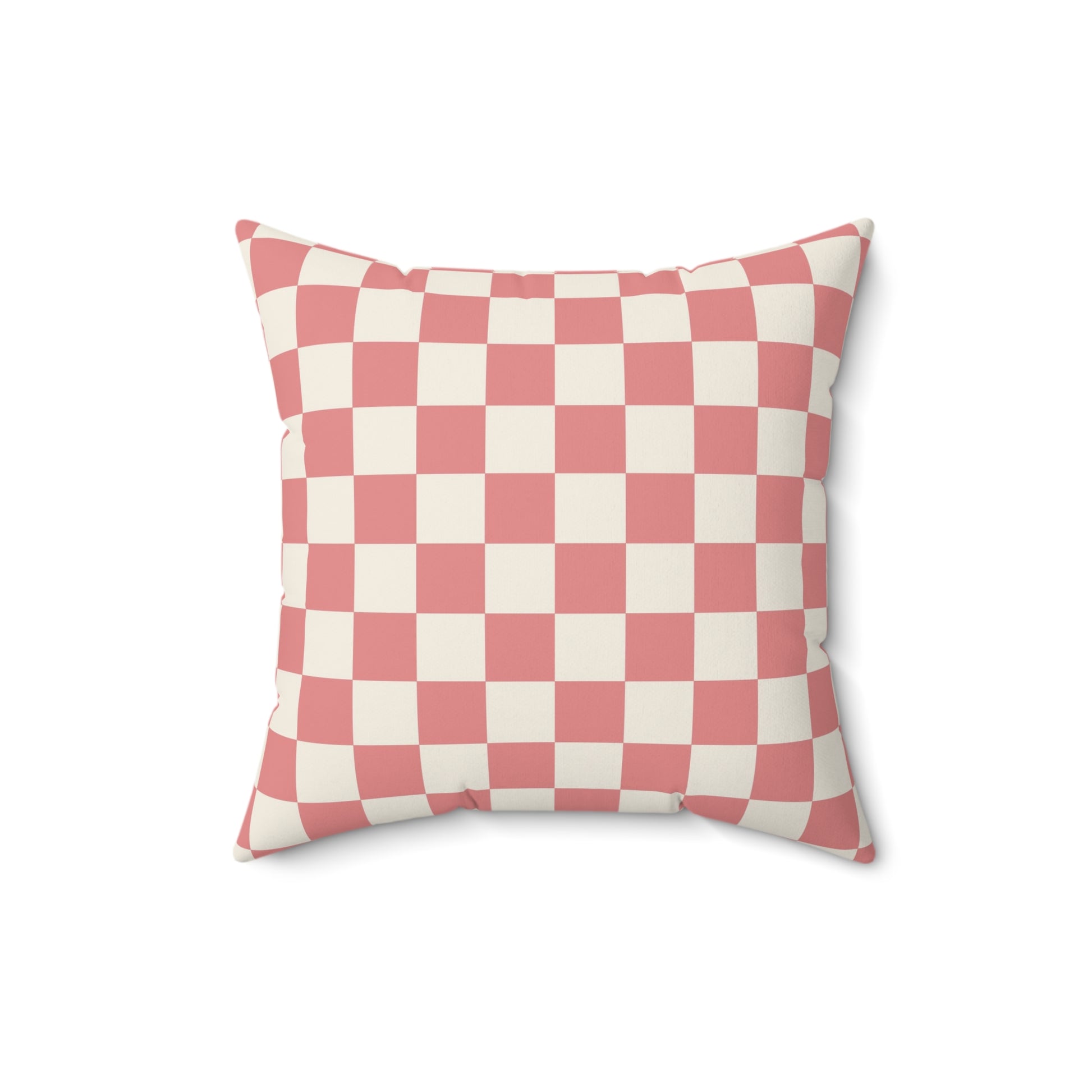 Retro Checkered Grassland Sprites Spun Polyester Square Pillow, Artsulli - Art is Long, Life is Short, Home Decor, , , , , , , 