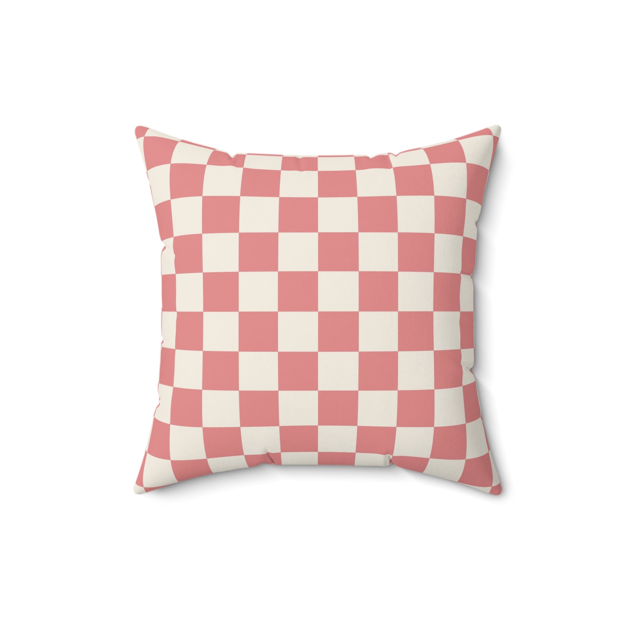Retro Checkered Grassland Sprites Spun Polyester Square Pillow, Artsulli - Art is Long, Life is Short, Home Decor, , , , , , , 