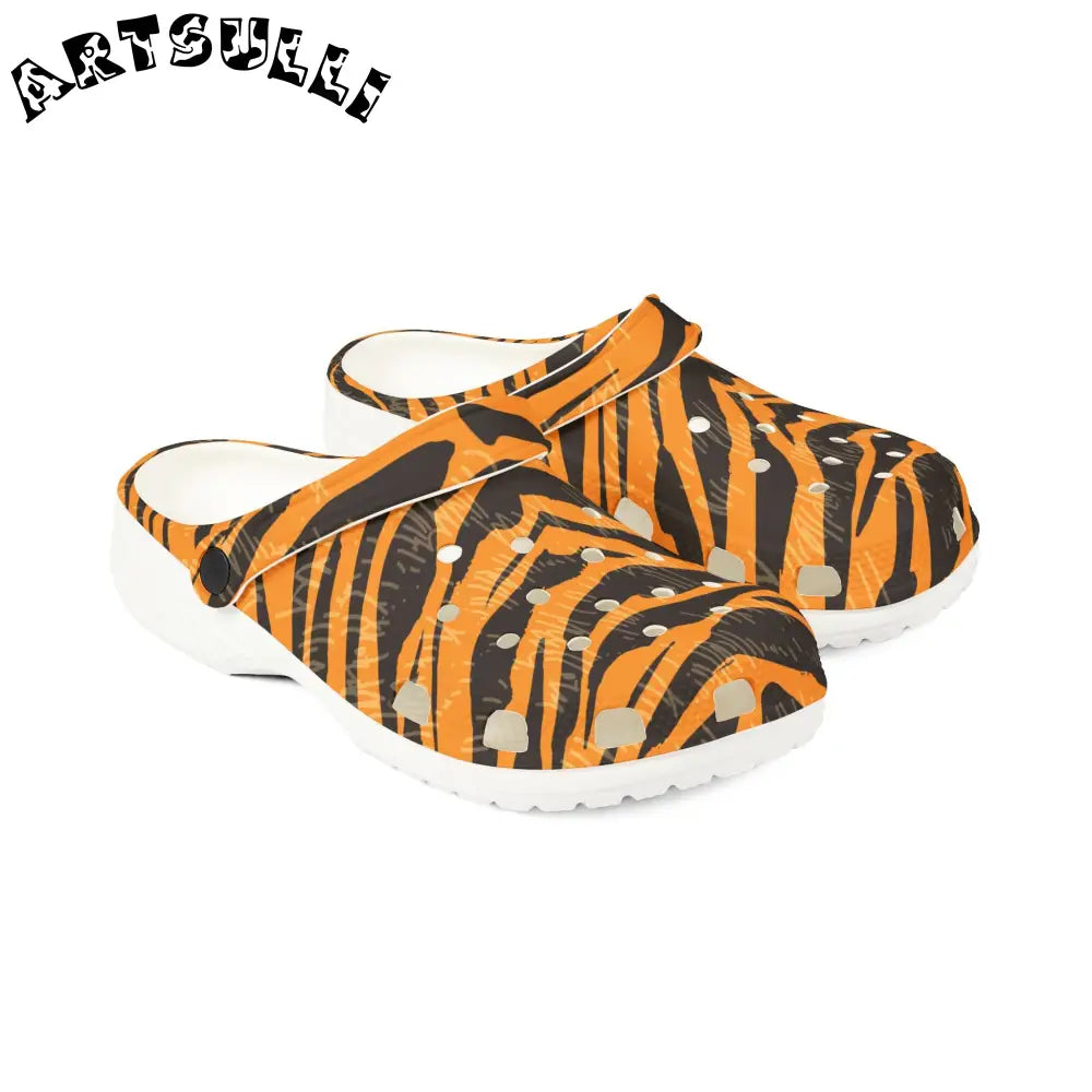 JAKKOUTTHEBXX Tiger Scratches Orange and Black EVA Foam Rubber Shoes