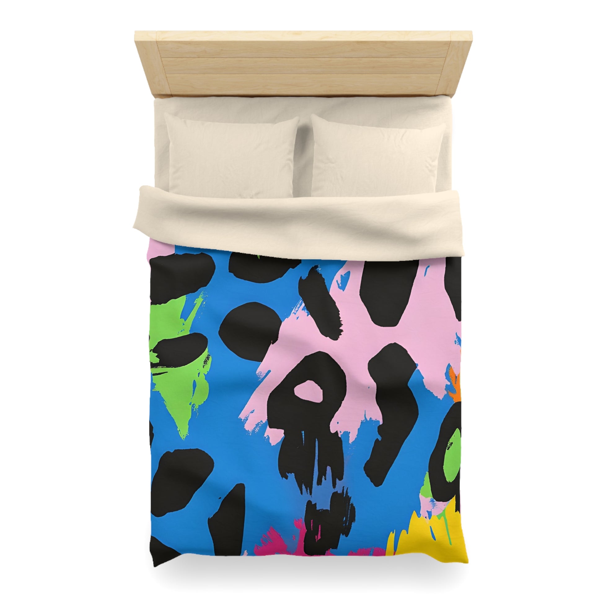 90s Neon Microfiber Duvet Cover, Artsulli - Art is Long, Life is Short, Home Decor, , , , , , , 