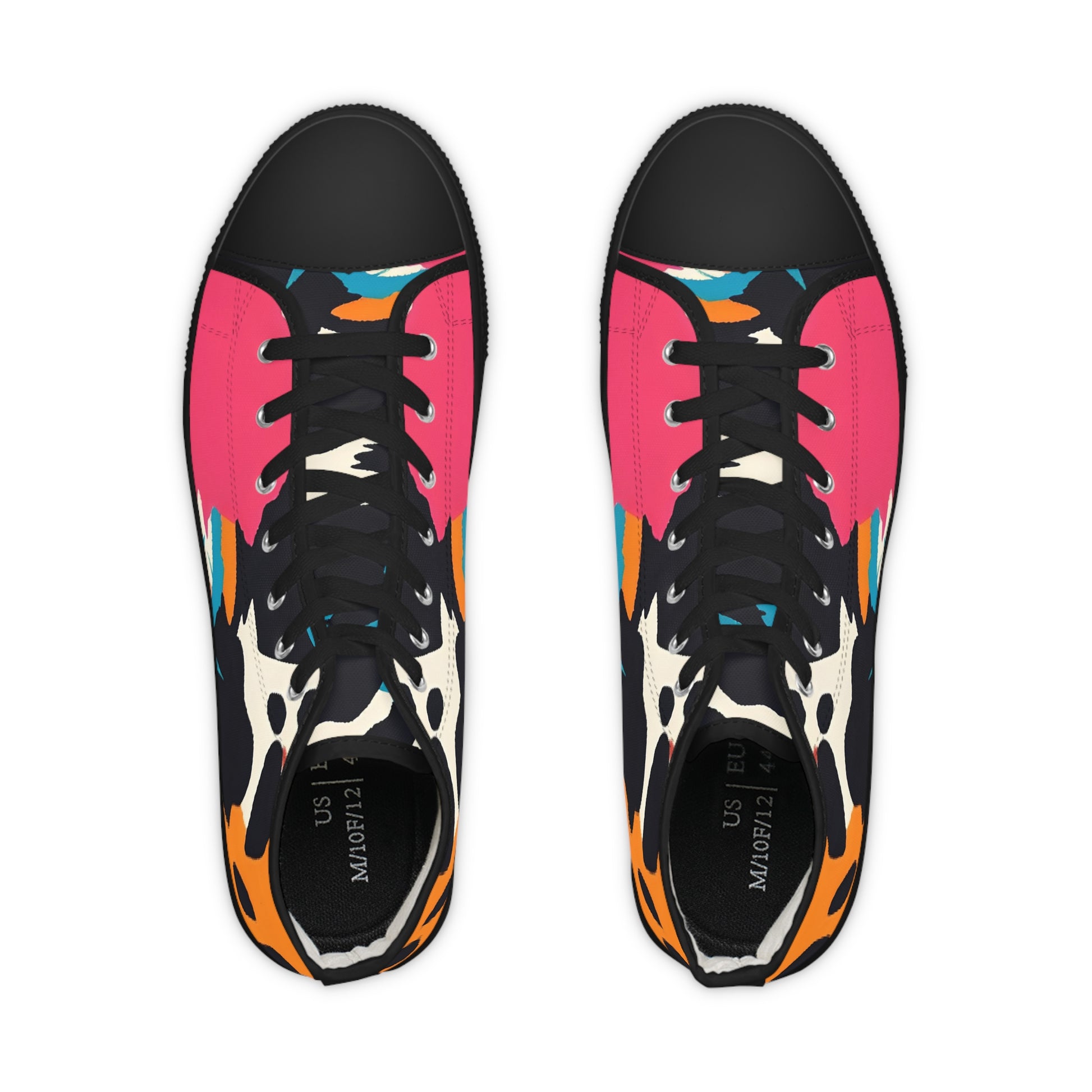 Wild Brush Strokes x Animal Print Multi-Color Men's High Top Sneakers, Artsulli - Art is Long, Life is Short, Shoes, , , , , , , 