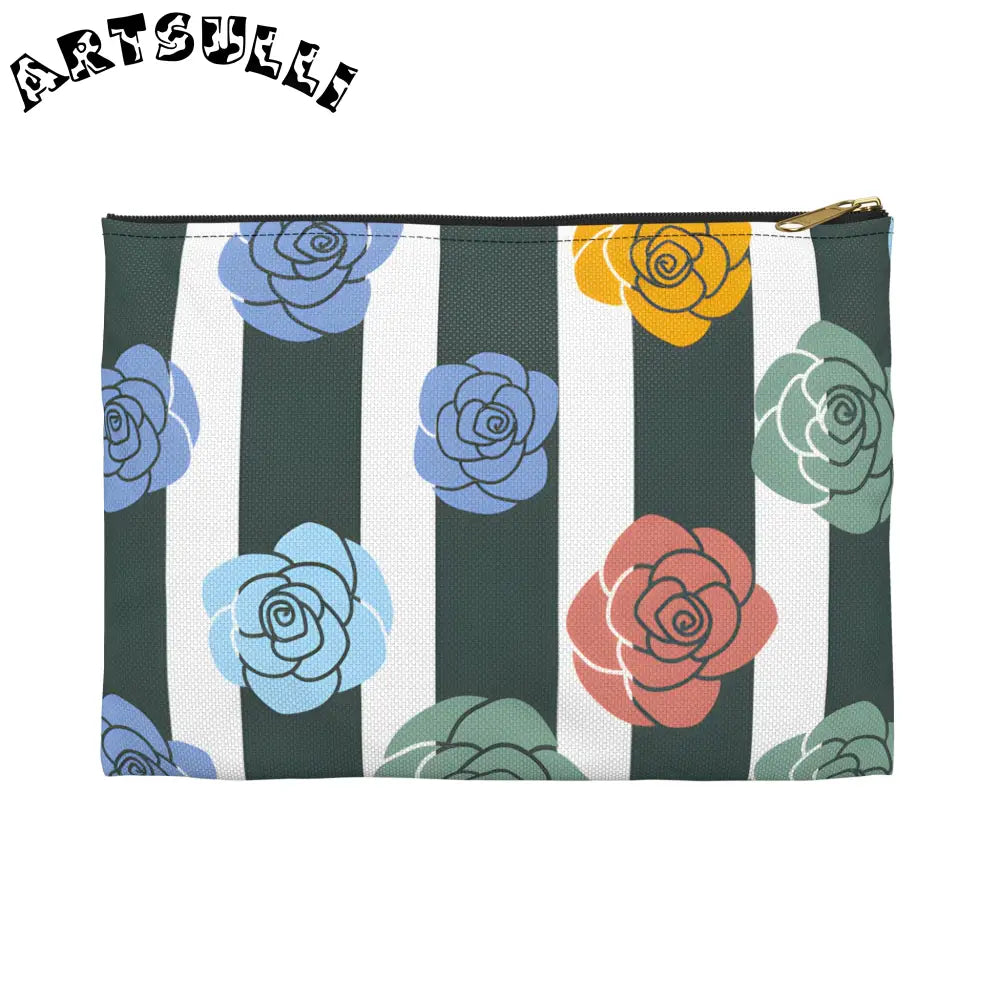 JAKKOUTTHEBXX Stripes x Roses II Black and White Accessory Pouch