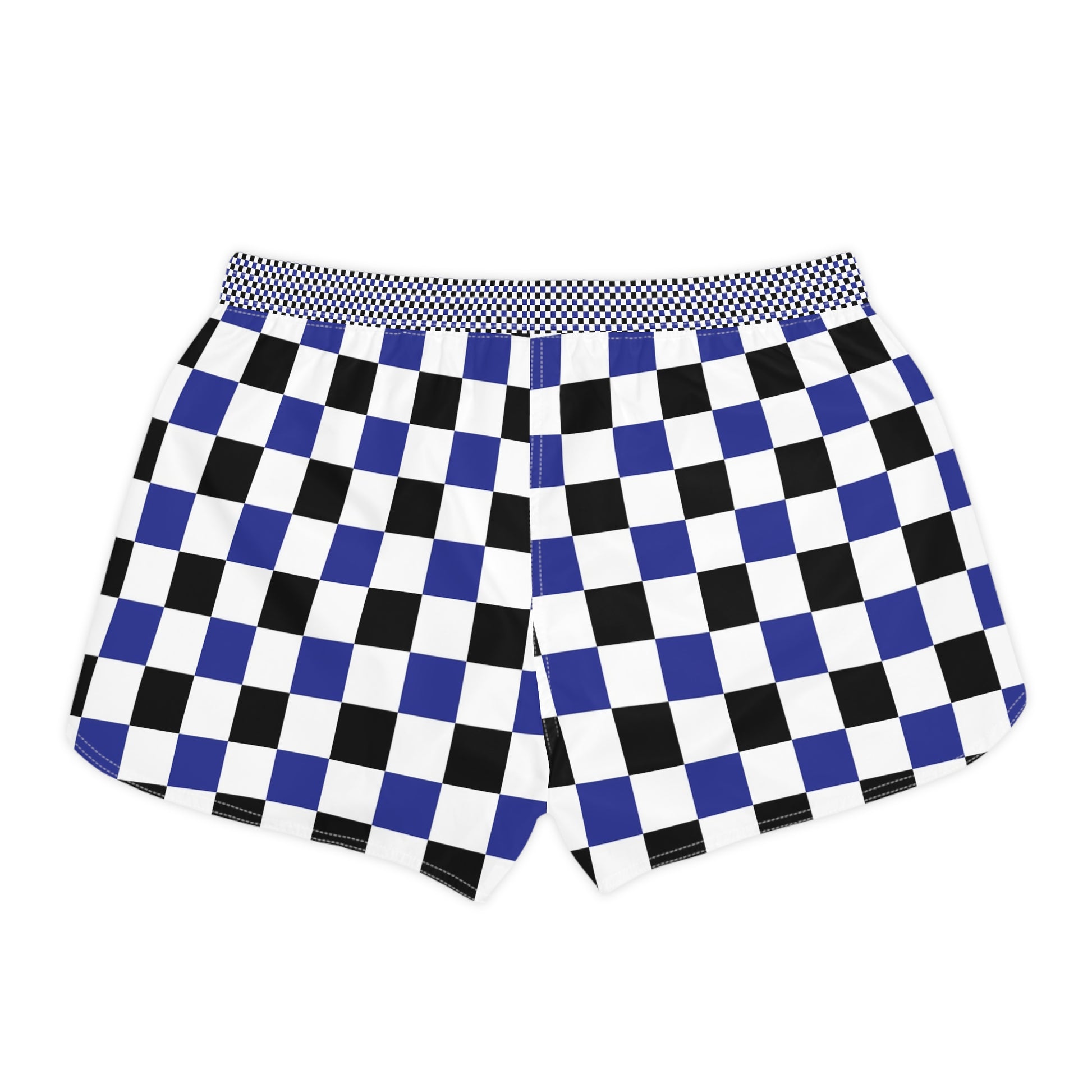 Checkerboard Multi-Color Blue Women's Casual Shorts (AOP), Artsulli - Art is Long, Life is Short, All Over Prints, , , , , , , 