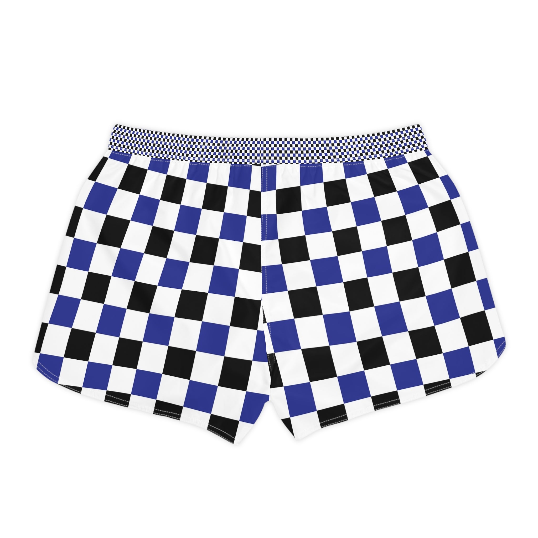 Checkerboard Multi-Color Blue Women's Casual Shorts (AOP), Artsulli - Art is Long, Life is Short, All Over Prints, , , , , , , 