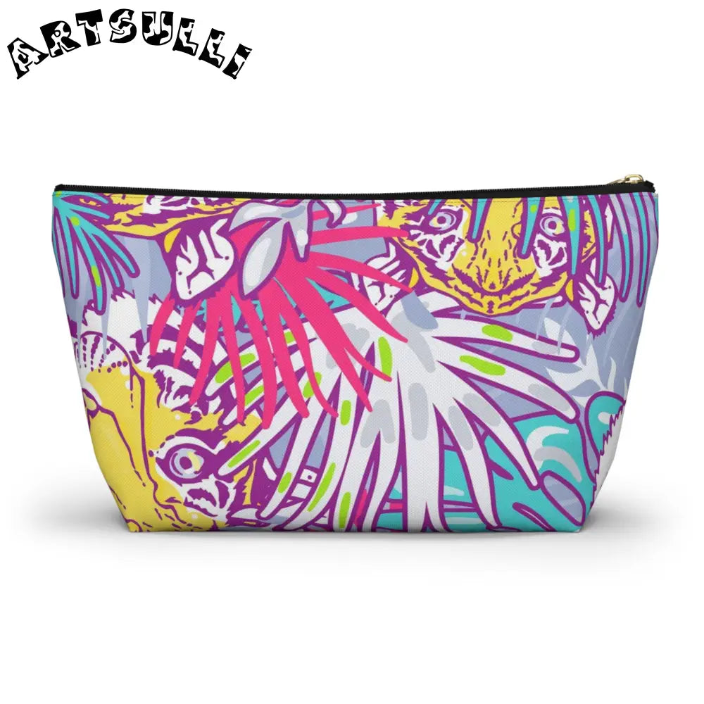 JAKKOUTTHEBXX Tropical Floral Tigers Torquise and Purple Accessory