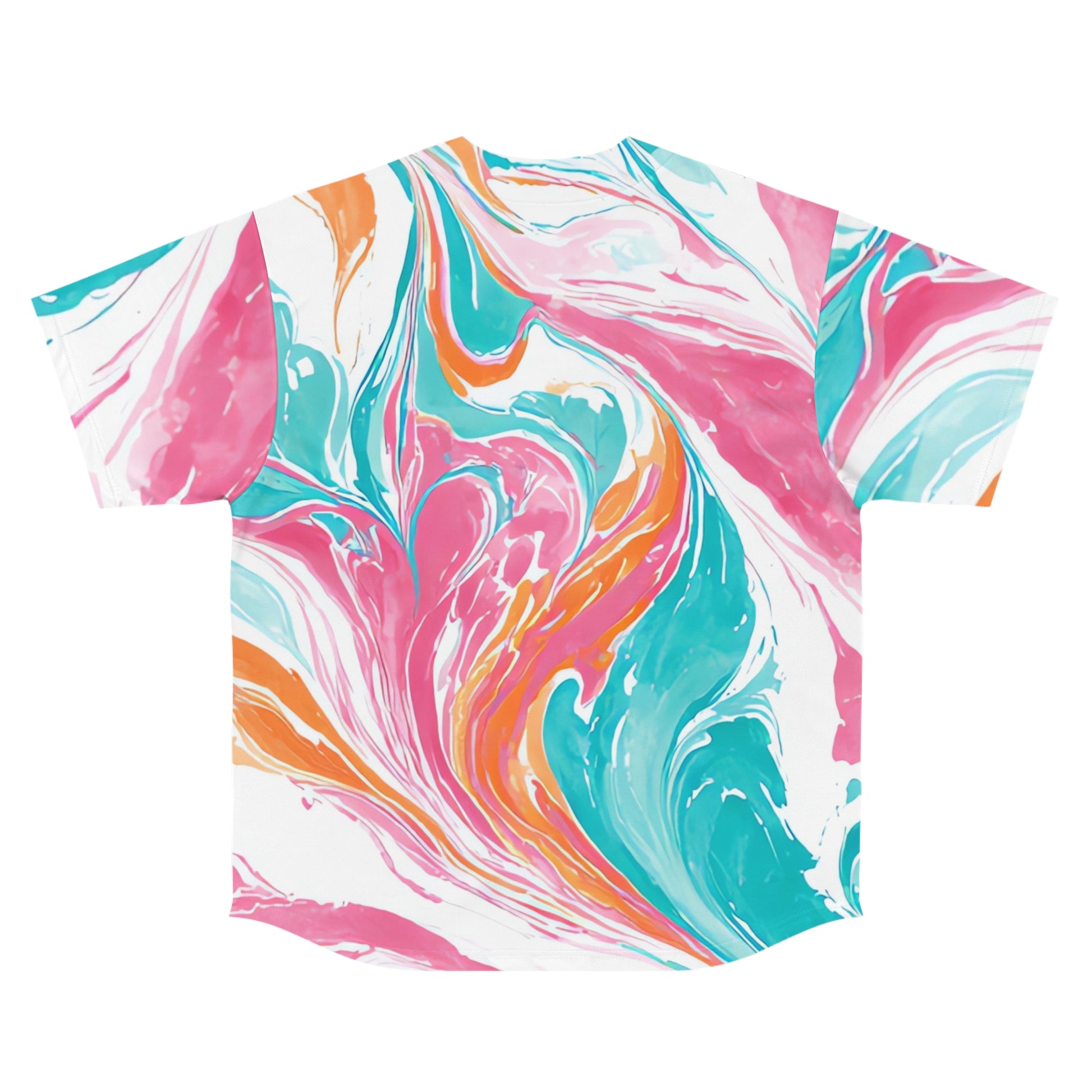 Liquid Pastel Spill Multi-Color Men's Baseball Jersey (AOP), Artsulli - Art is Long, Life is Short, All Over Prints, , , , , , , 