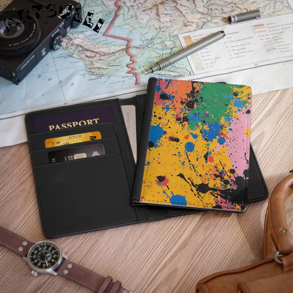 JAKKOUTTHEBXX The Colors Of Paint Splatter Passport Cover