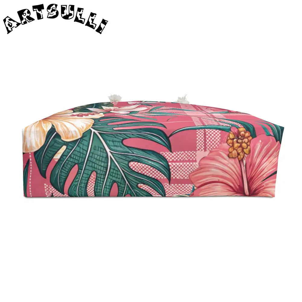 JAKKOUTTHEBXX Plaid x Floral Pink Weekender Bag JAKKOUTTHEBXX