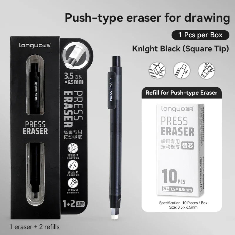 Buy The Best By Artsulli - Art is Long Life Short - Eraser Mechanical Rubber Refillable Pen Sketch Drawing Press Retractable Pencil