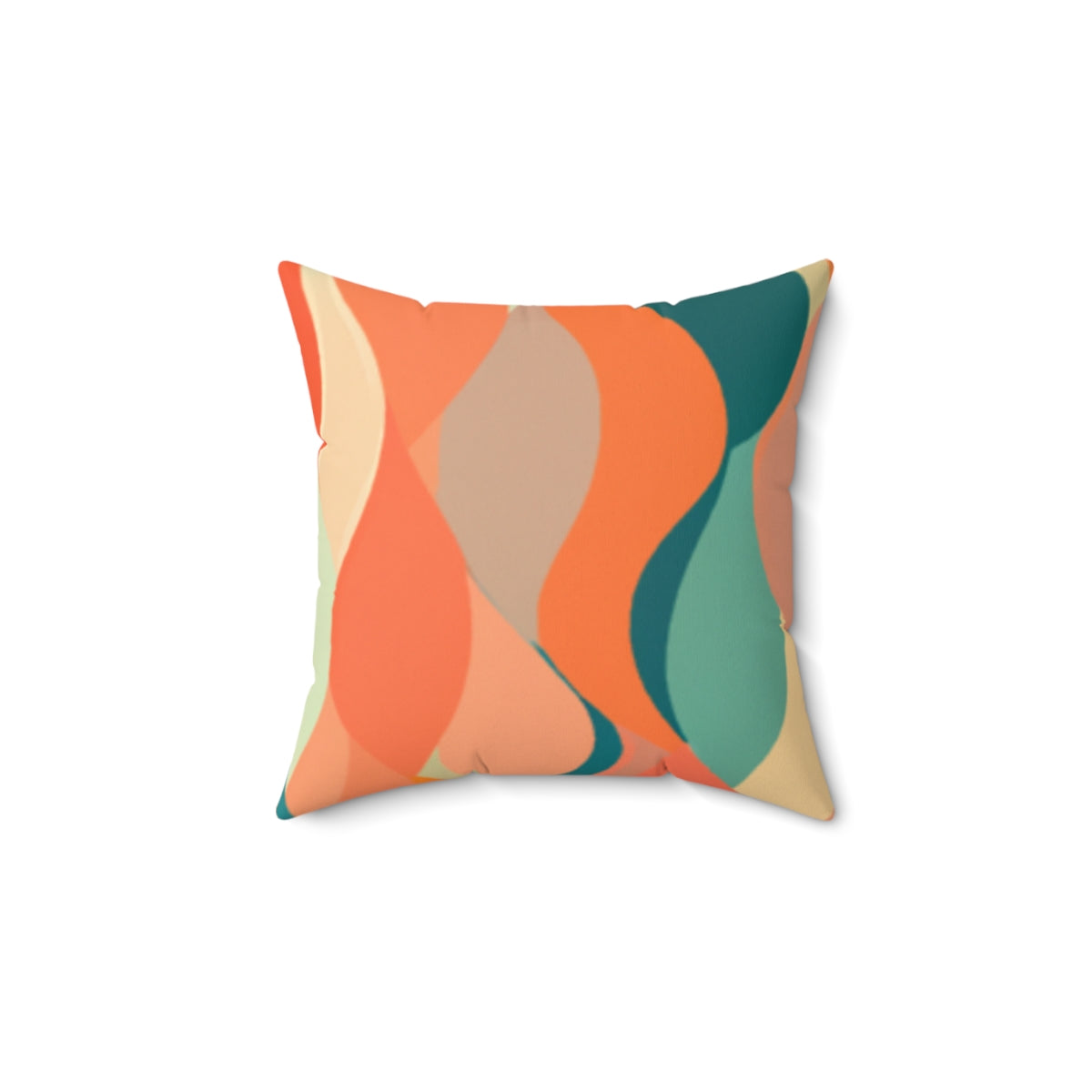 70s Sienna FlowFaux Suede Square PillowSandyBrown