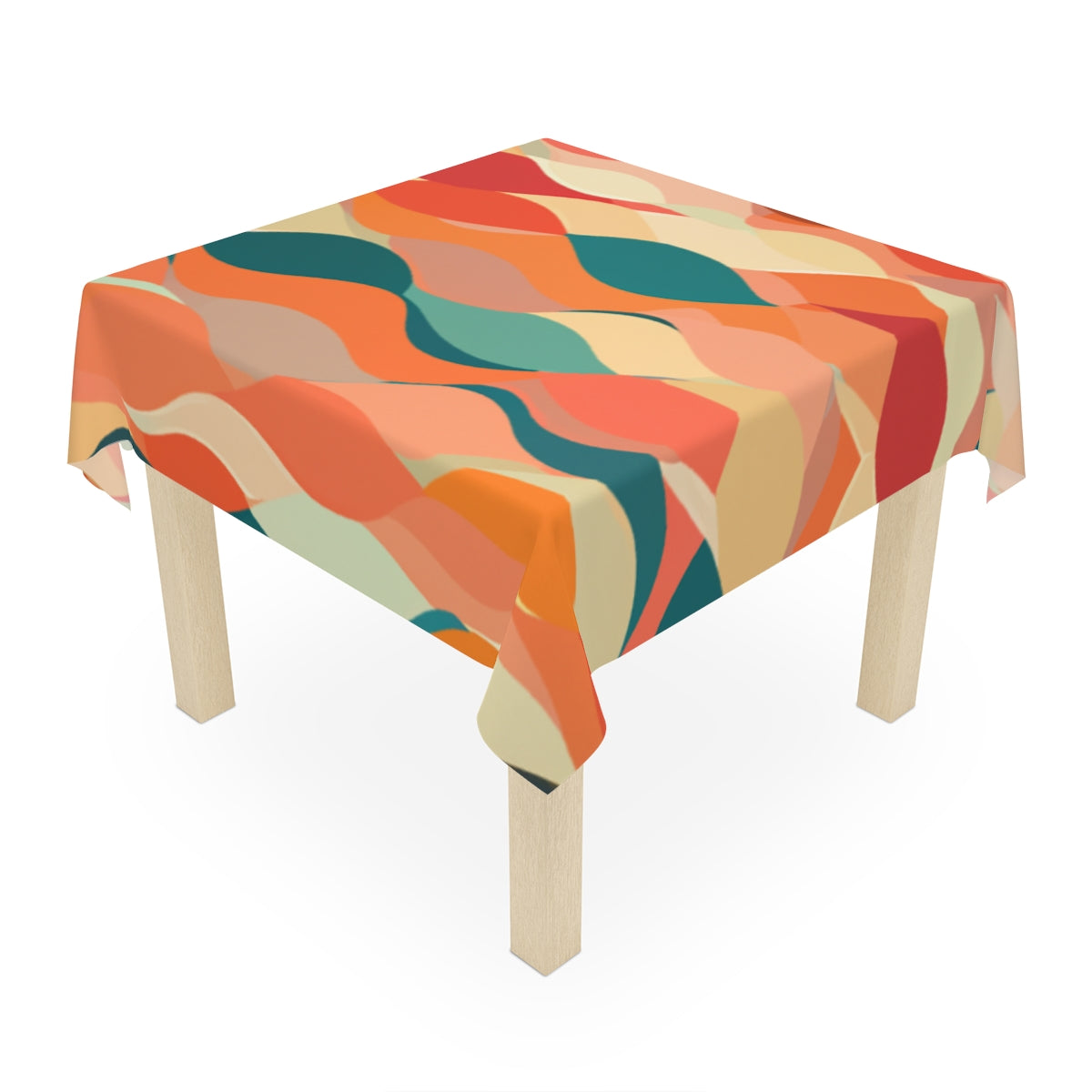 70s Sienna FlowTableclothSandyBrown