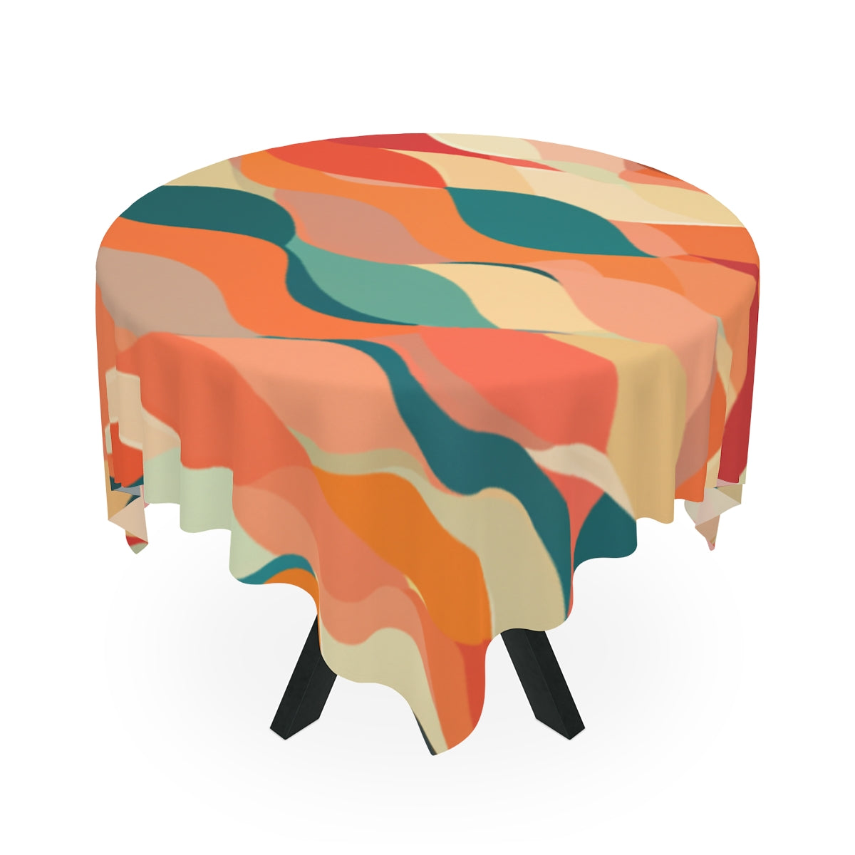 70s Sienna FlowTableclothSandyBrown