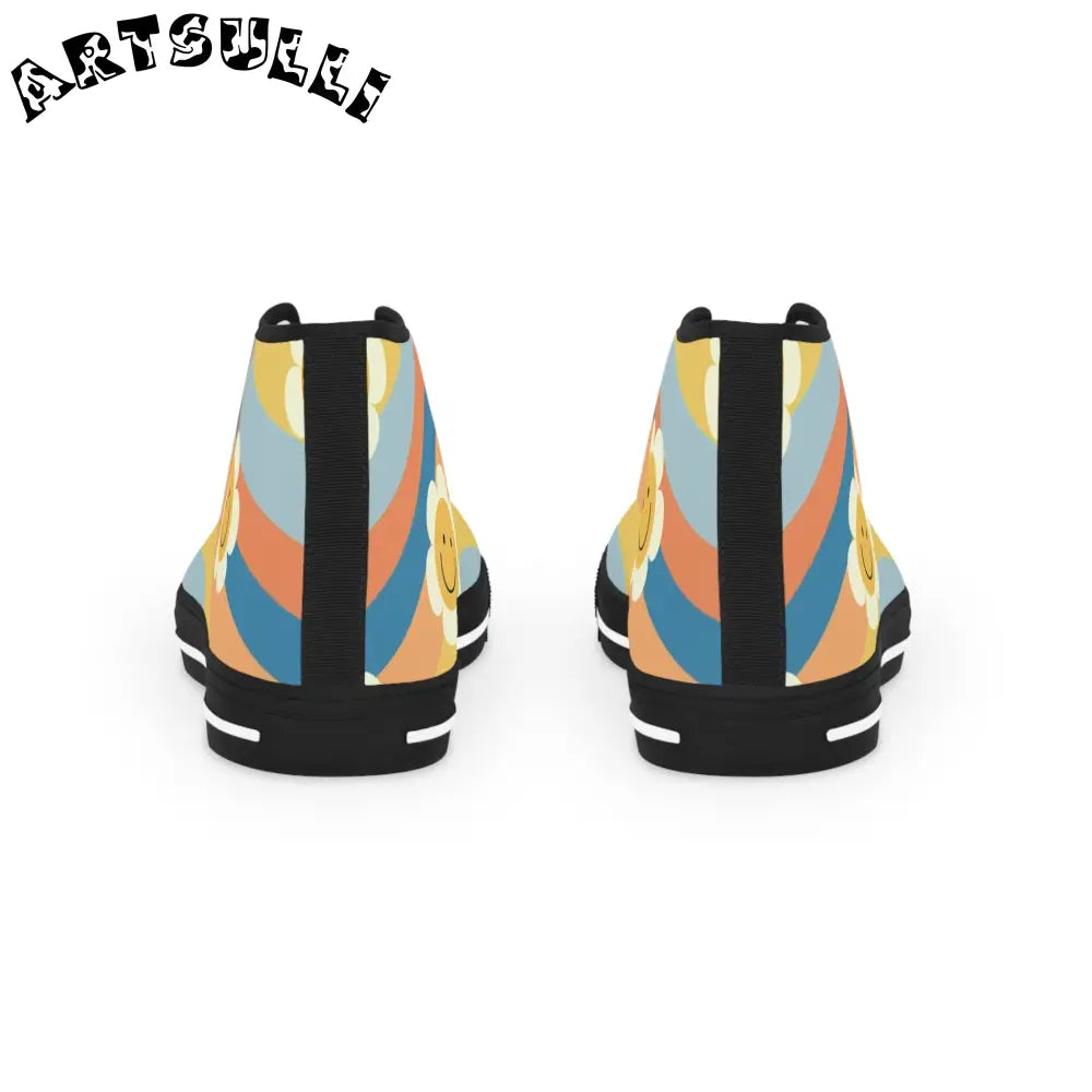 JAKKOUTTHEBXX 70s Smiley Wave Men’s High Top Canvas Sneakers 2025