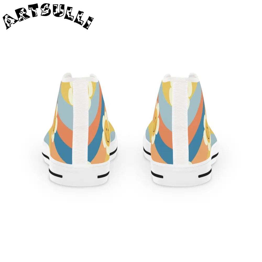 JAKKOUTTHEBXX 70s Smiley Wave Men’s High Top Canvas Sneakers 2025