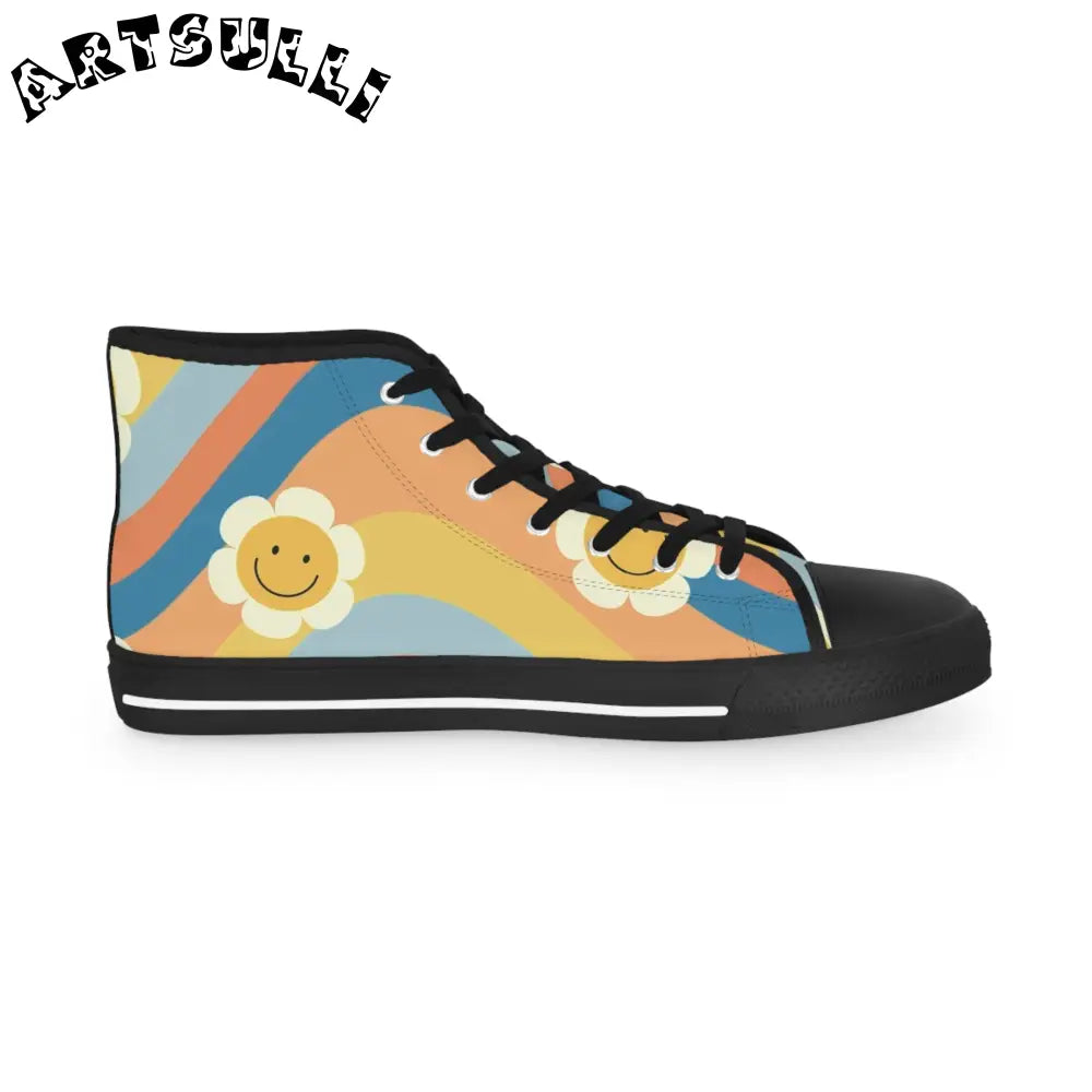 JAKKOUTTHEBXX 70s Smiley Wave Men’s High Top Canvas Sneakers 2025