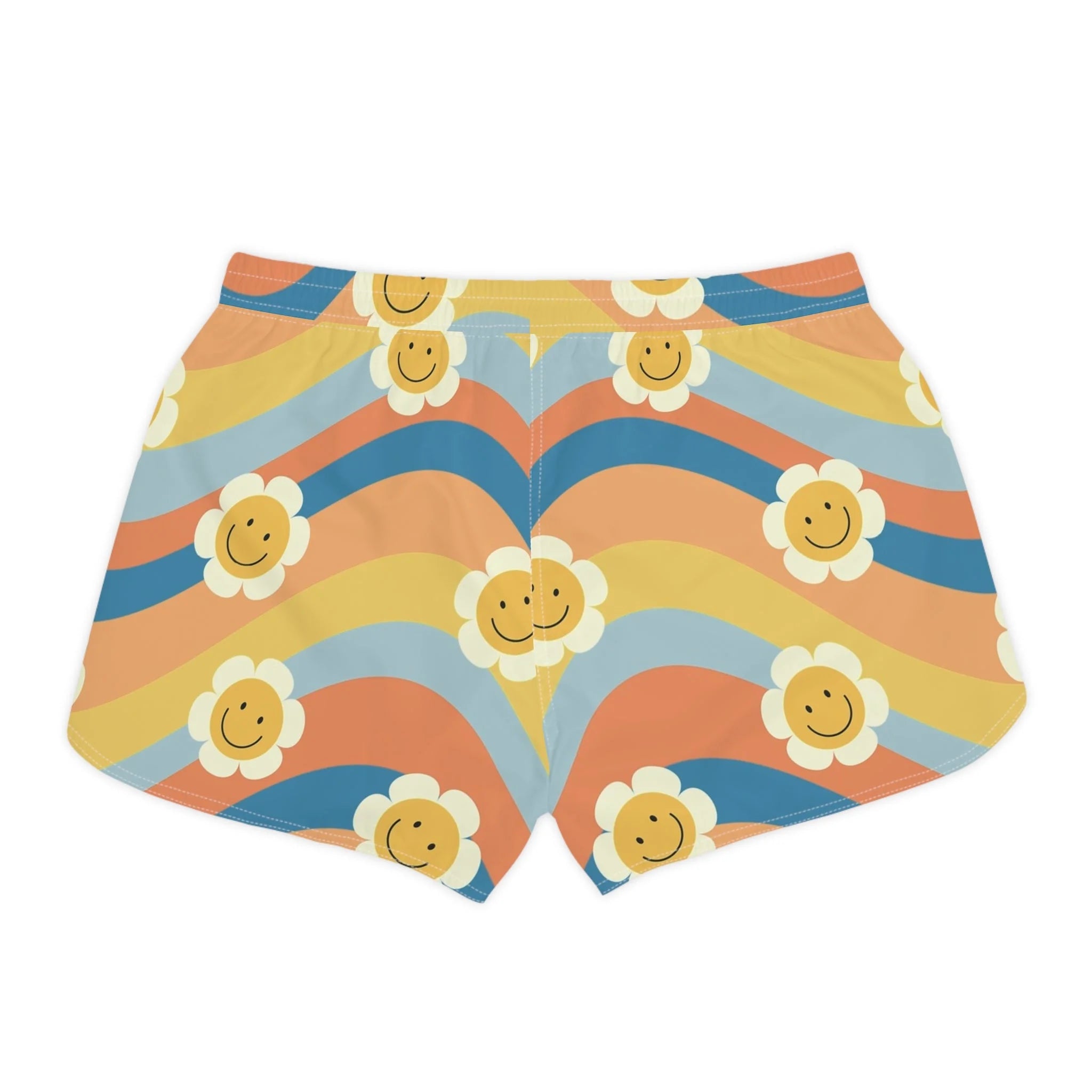 70s Smiley Wave Shorts Displays Style, Artsulli - Art is Long, Life is Short, All Over Prints, , , , , , , 