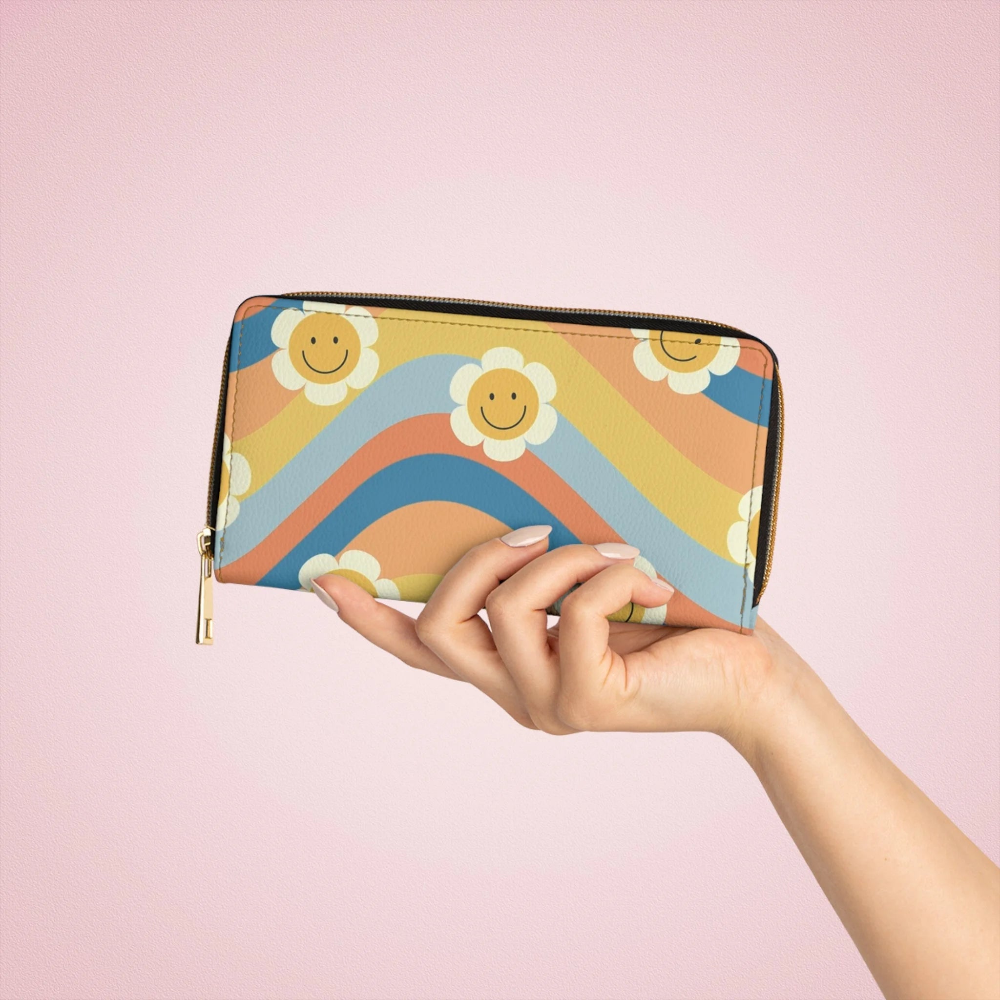 70s Smiley Wave Wallet Displays Utility, Artsulli - Art is Long, Life is Short, Accessories, , , , , , , 