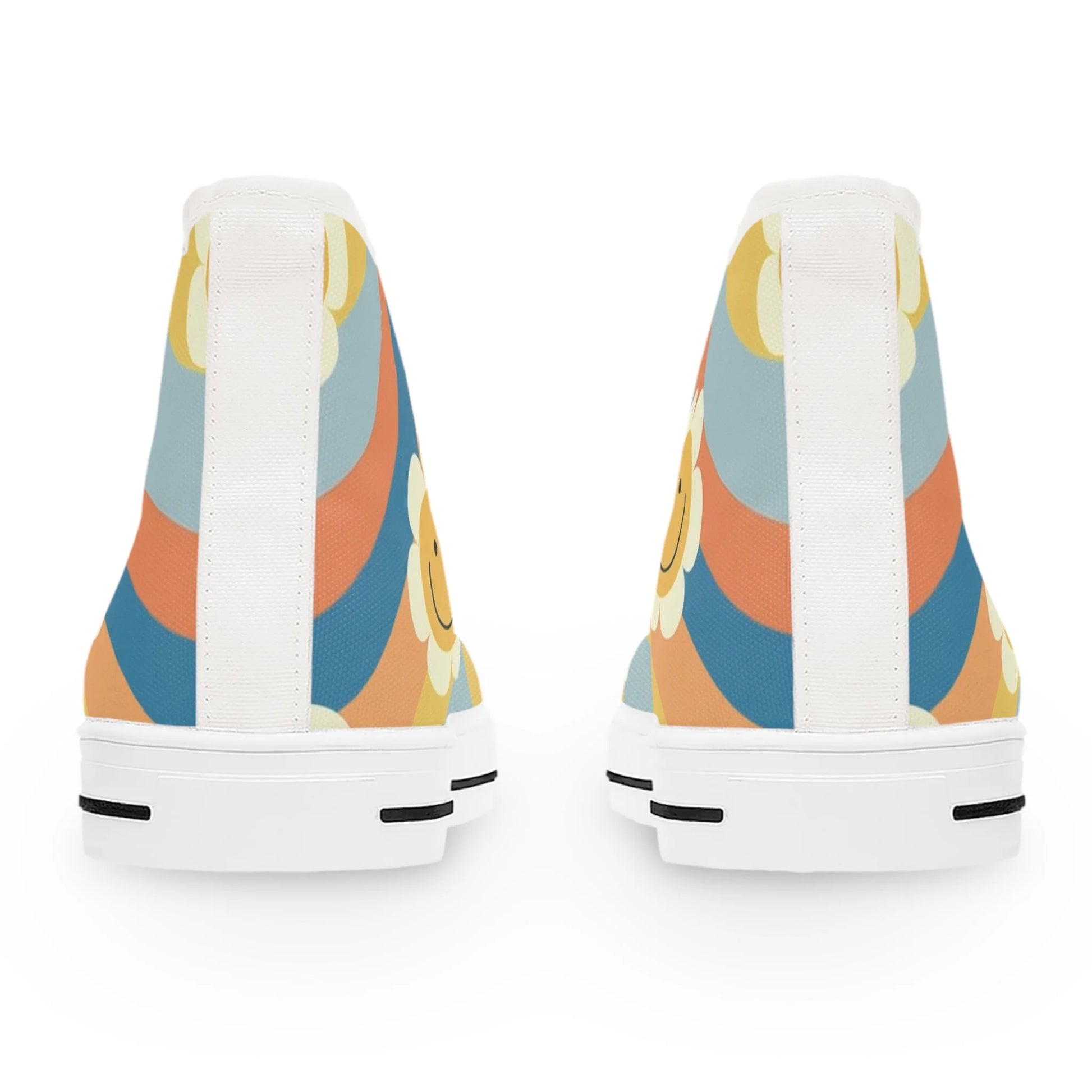 70s Smiley Wave Womens High Top Breathable Canvas Sneakers, Artsulli - Art is Long, Life is Short, Shoes, , , , , , , 
