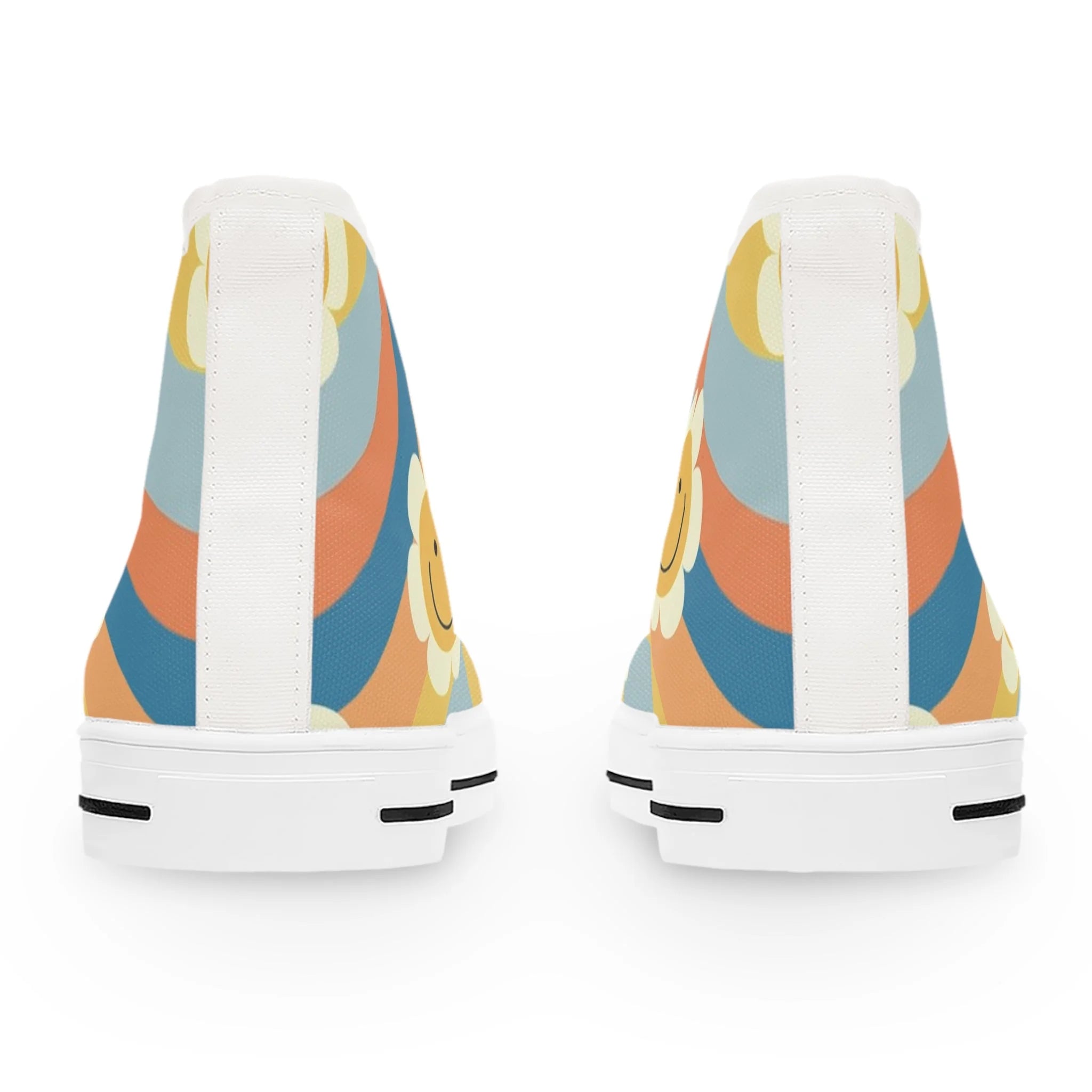 70s Smiley Wave Womens High Top Breathable Canvas Sneakers, Artsulli - Art is Long, Life is Short, Shoes, , , , , , , 